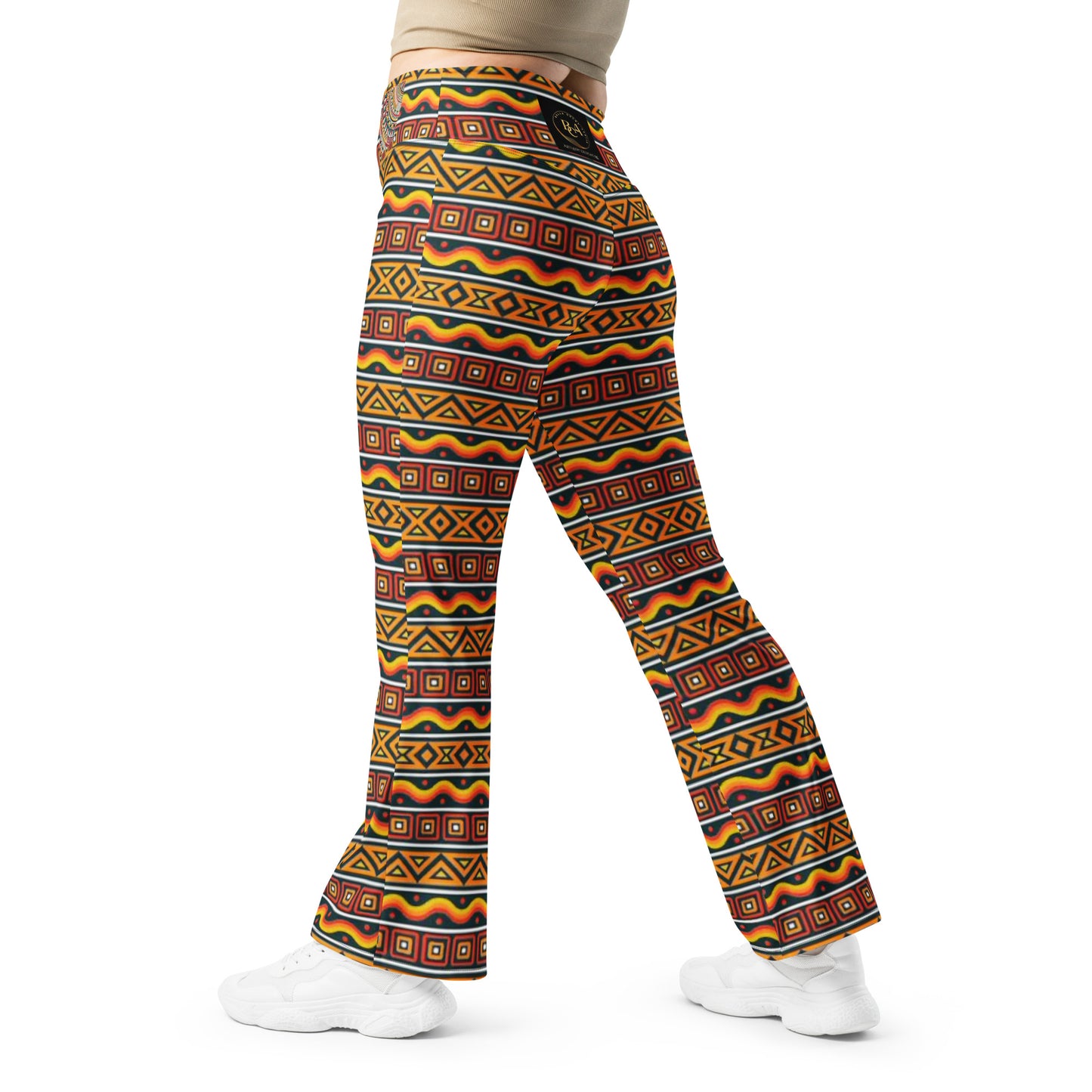 African Print Figure Enhancing Flare Leggings