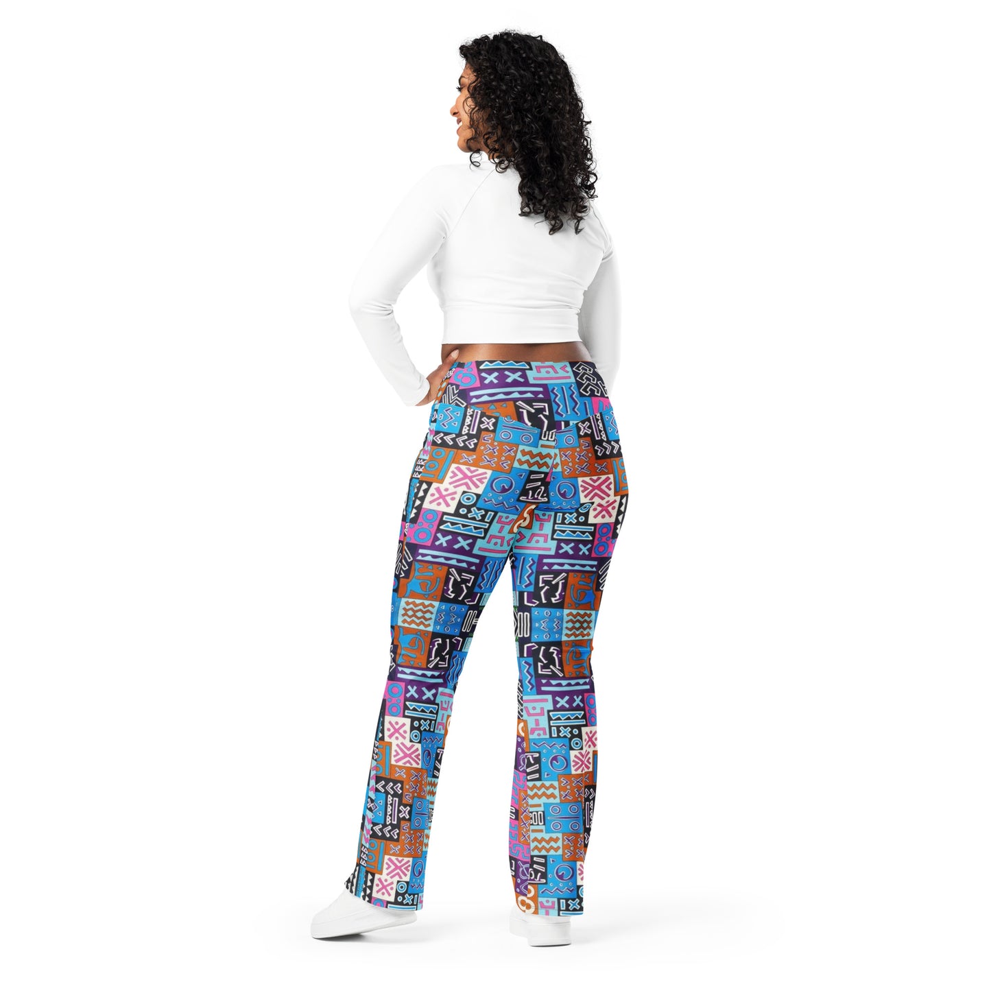 African Print Figure Enhancing Flare leggings - Blue