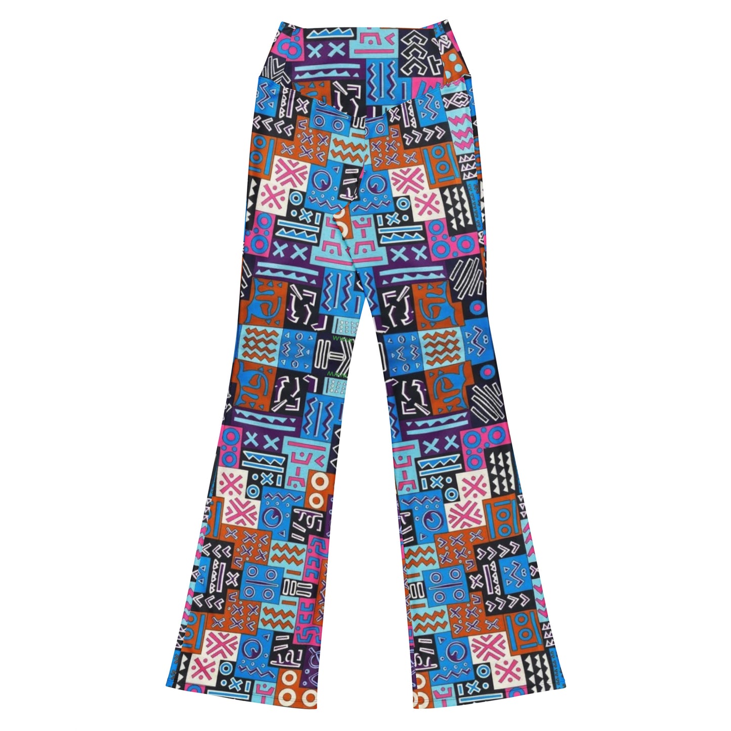 African Print Figure Enhancing Flare leggings - Blue