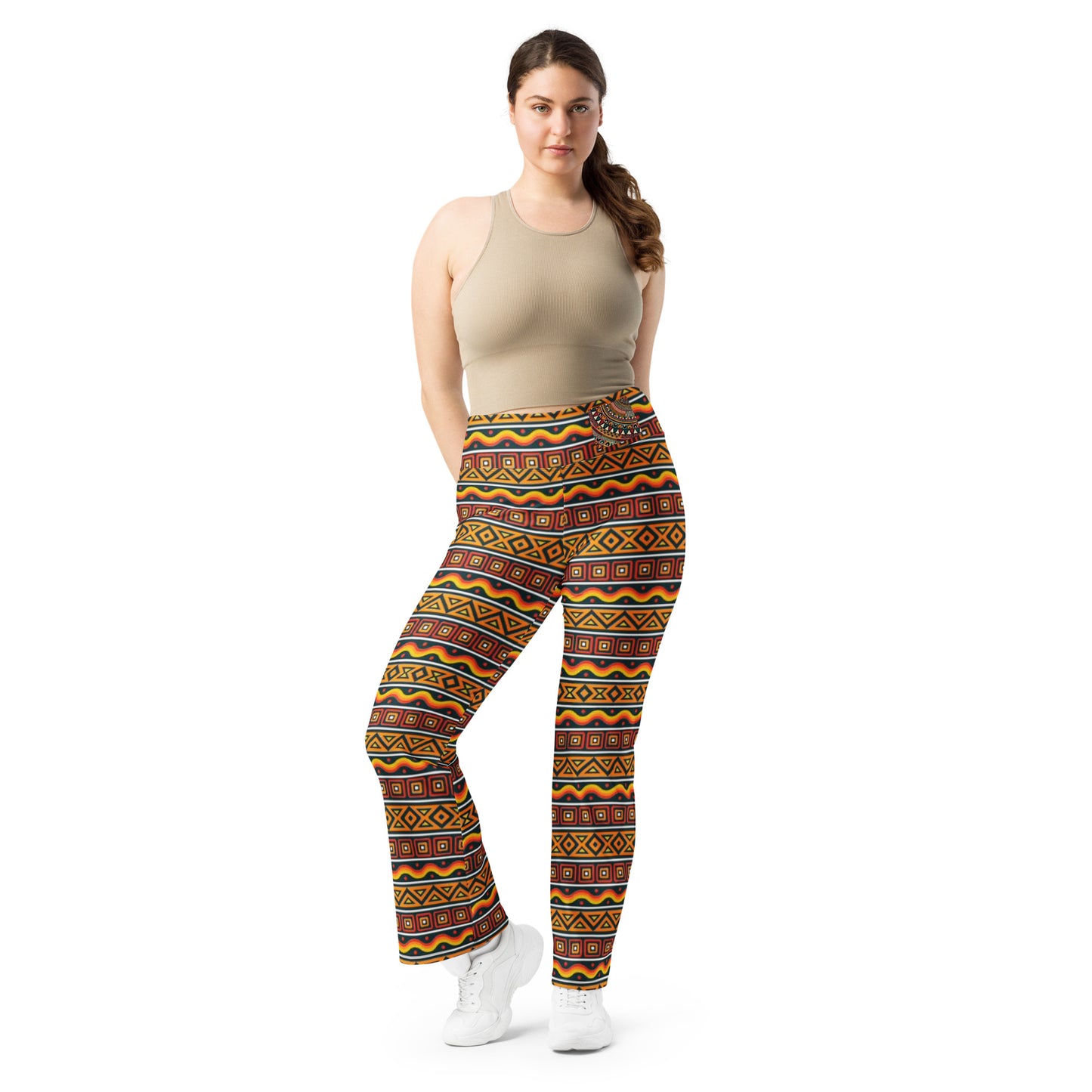 African Print Figure Enhancing Flare Leggings