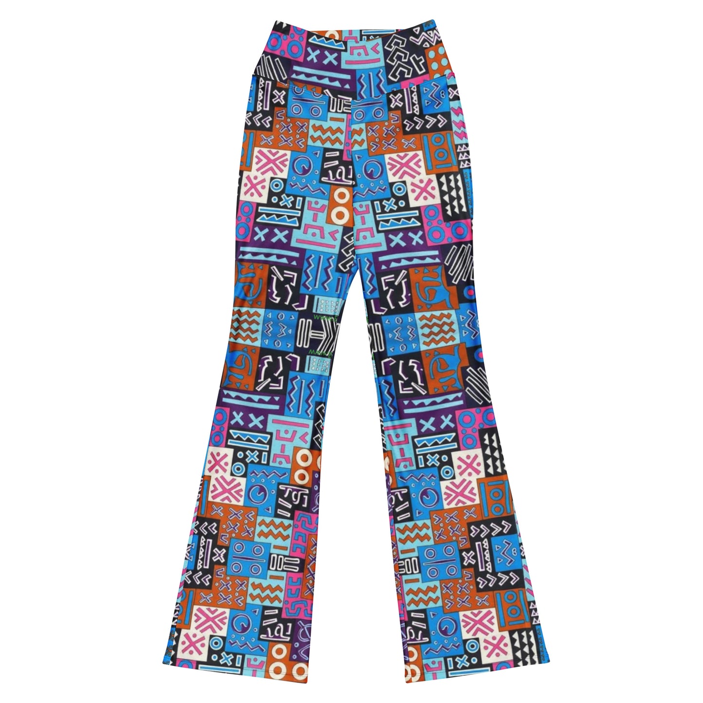 African Print Figure Enhancing Flare leggings - Blue