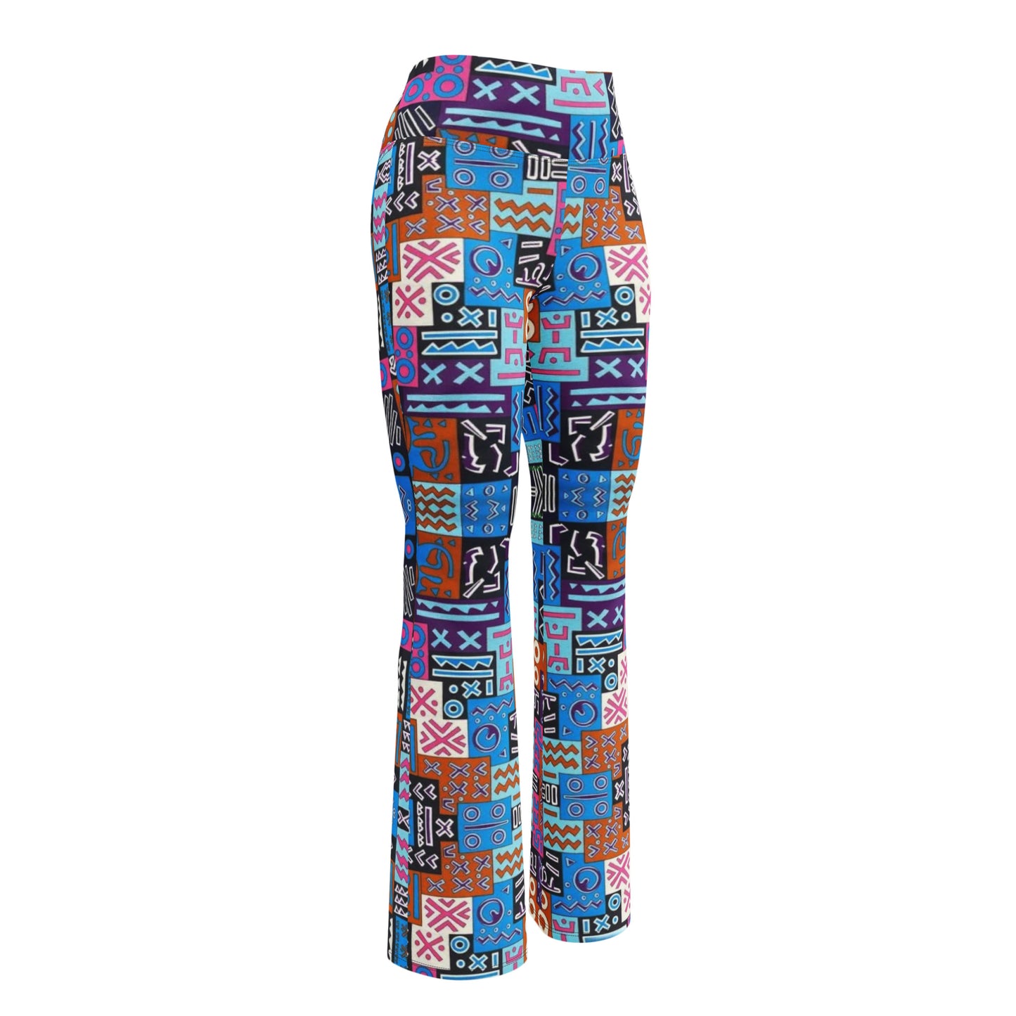 African Print Figure Enhancing Flare leggings - Blue