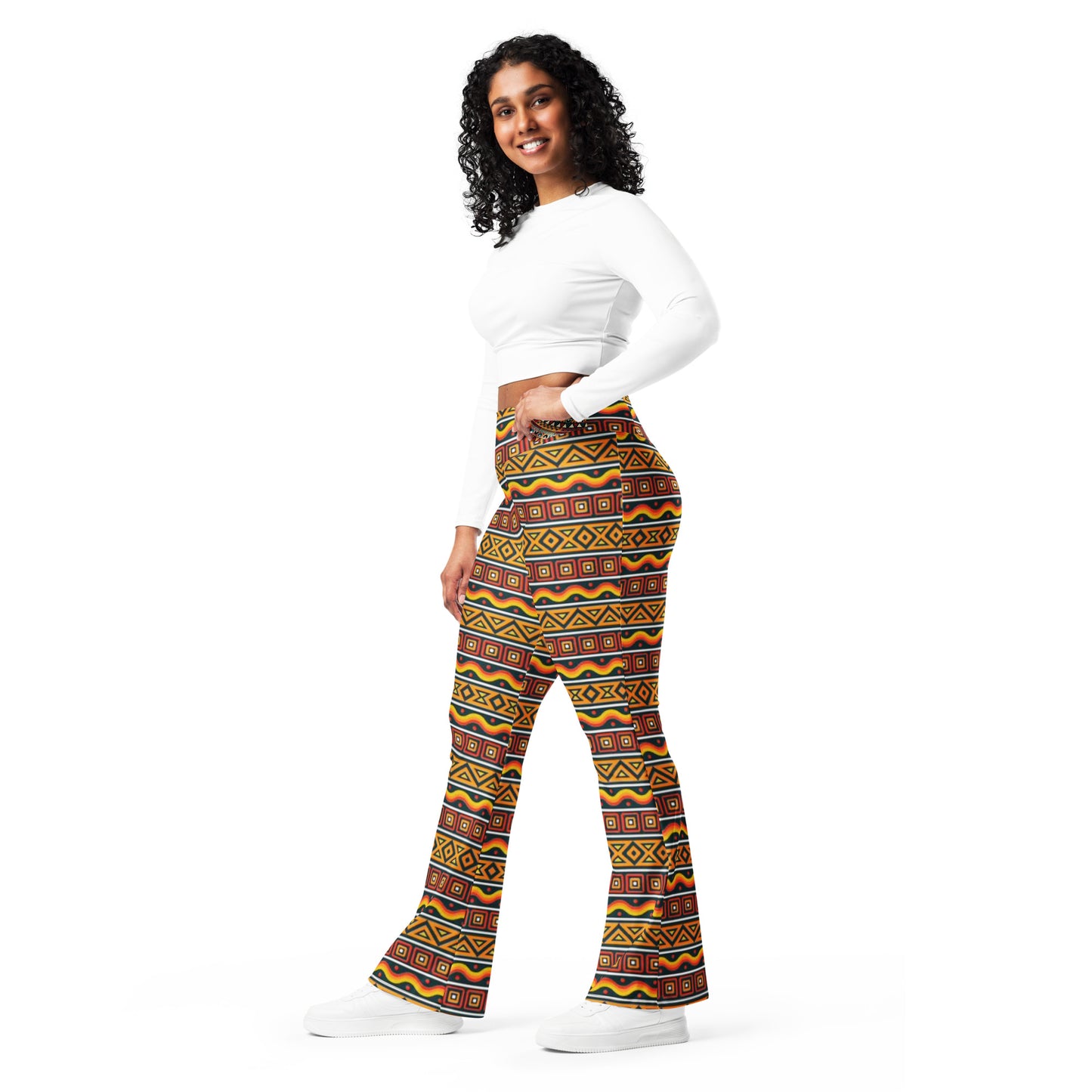 African Print Figure Enhancing Flare Leggings