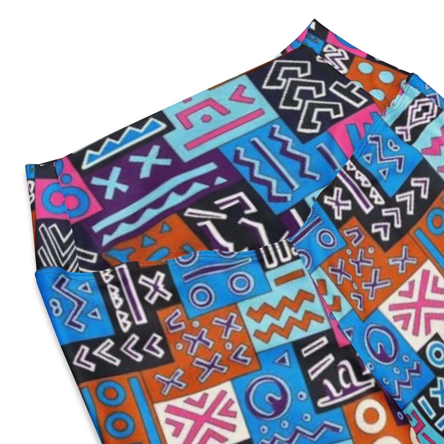 African Print Figure Enhancing Flare leggings - Blue