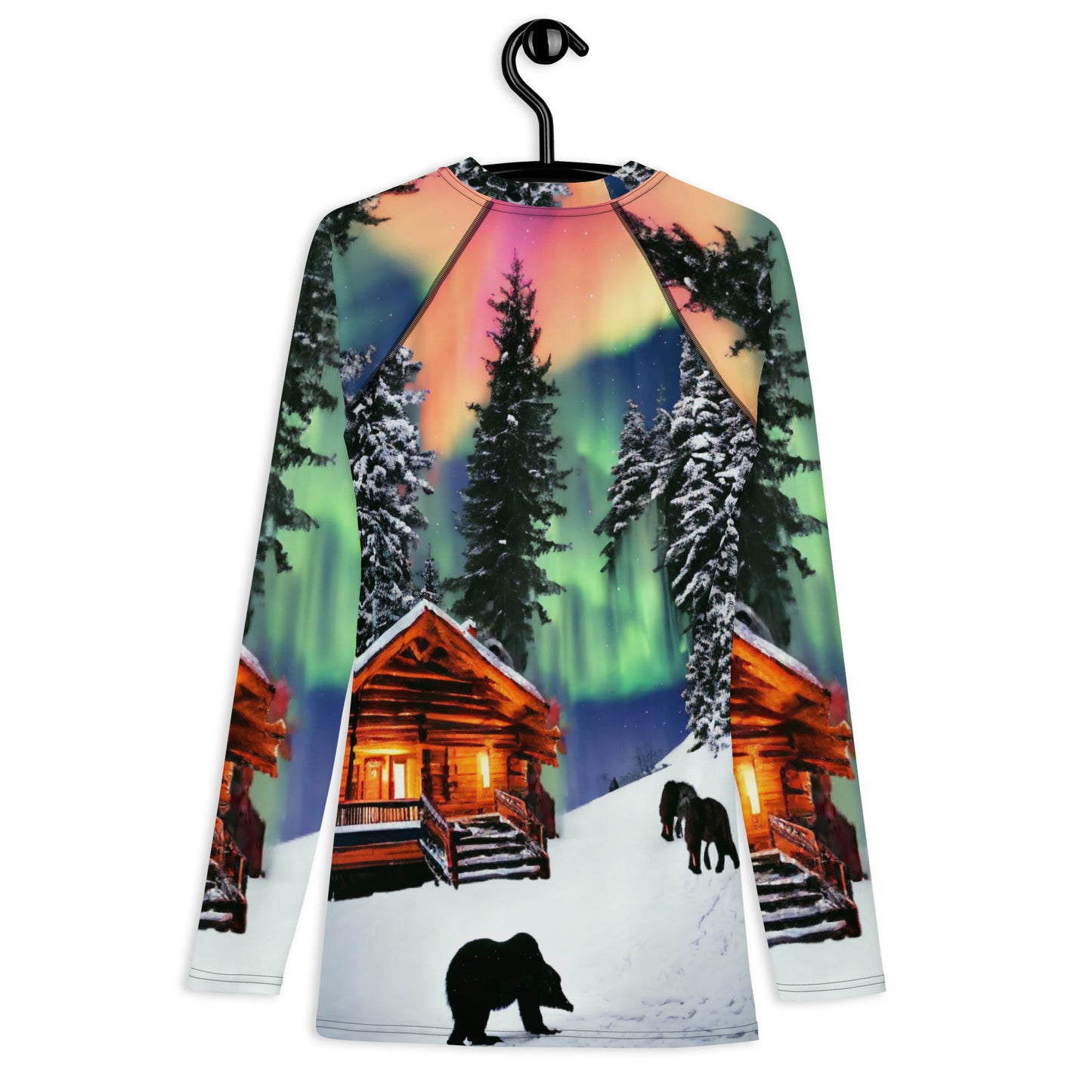 Special Order Category: Men's Rash Guard-Winter Cabin Scene--Special Order Category