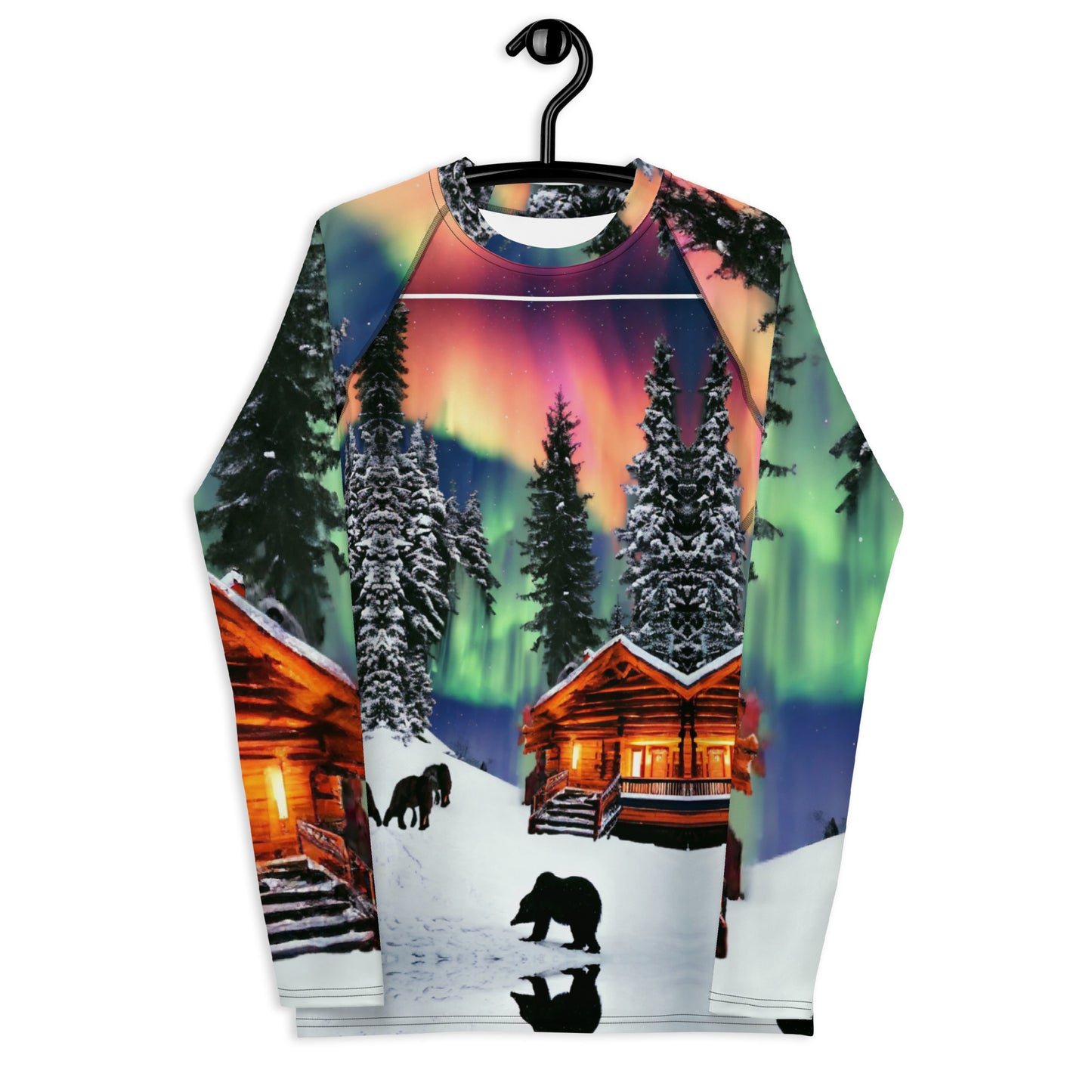 Special Order Category: Men's Rash Guard-Winter Cabin Scene--Special Order Category