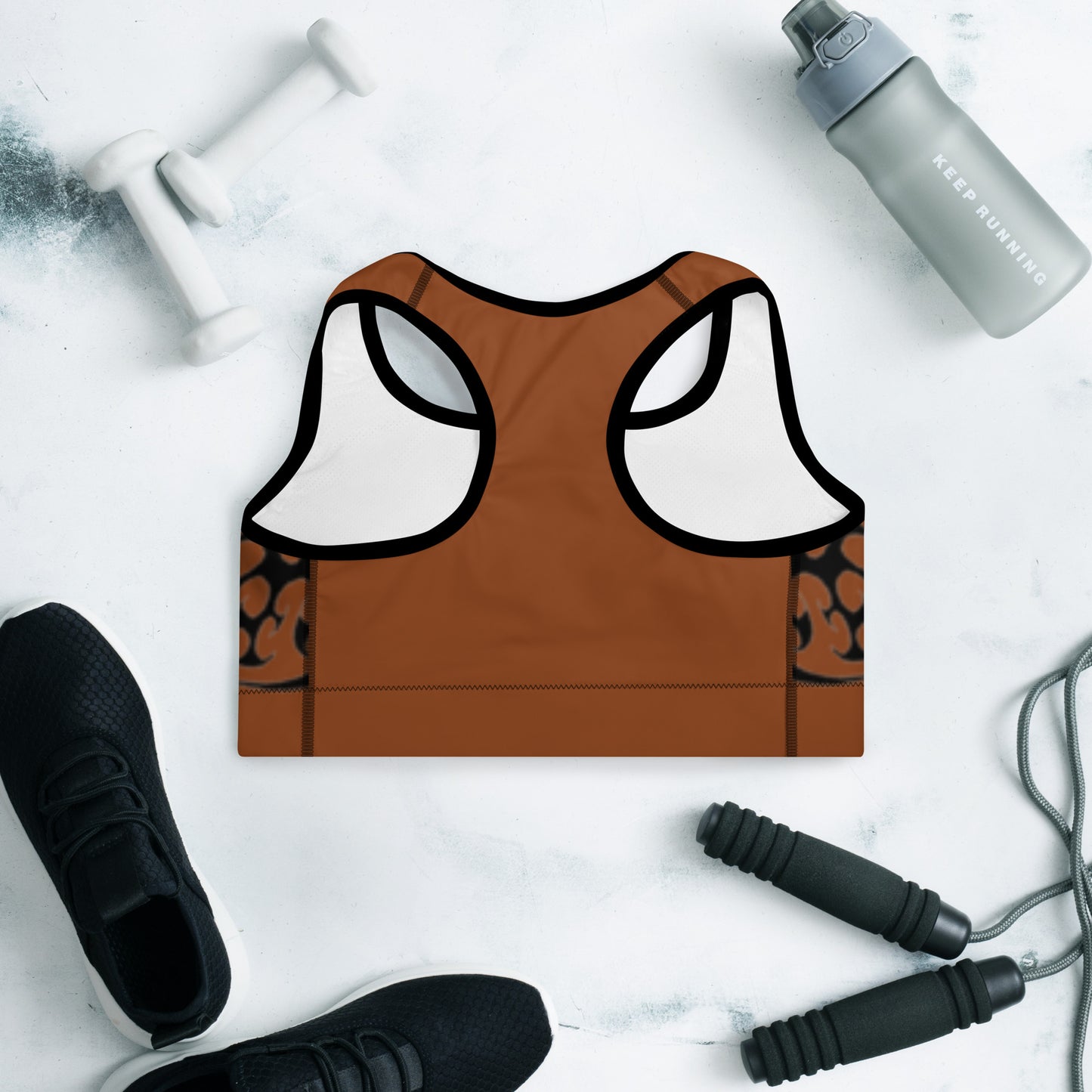 Nudes & Tats Padded Sports Bra, Brown/Black/ other colors available