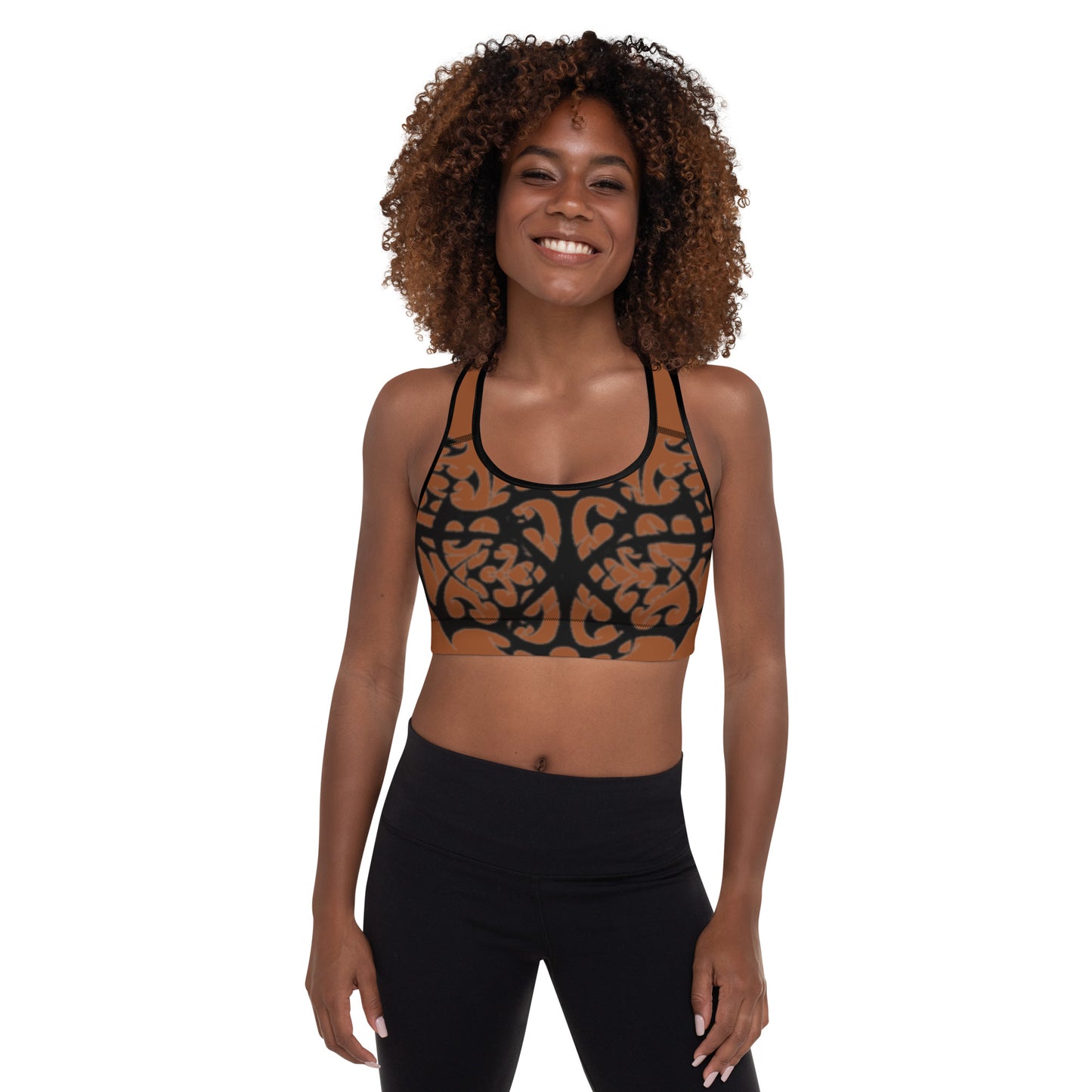 Nudes & Tats Padded Sports Bra, Brown/Black/ other colors available