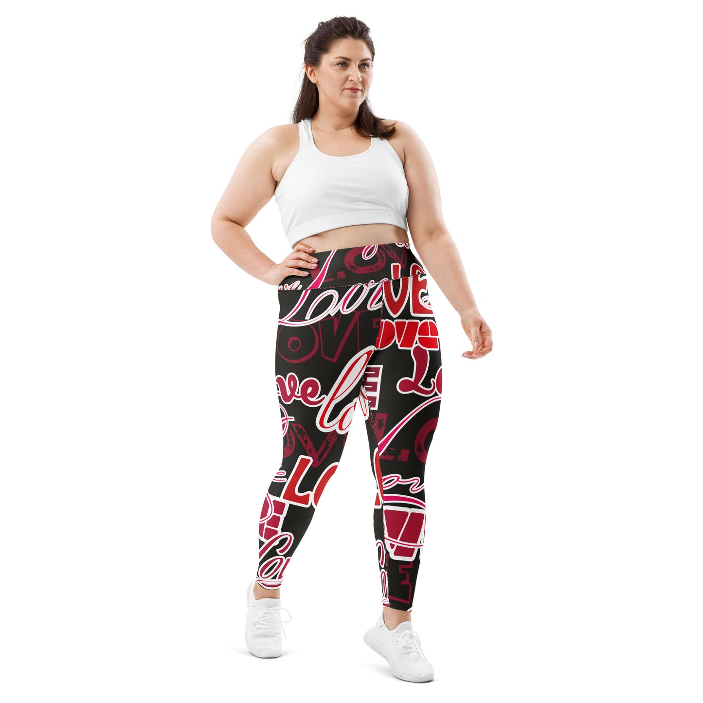 Plus Size Leggings 2XL-6XL BLACK/RED