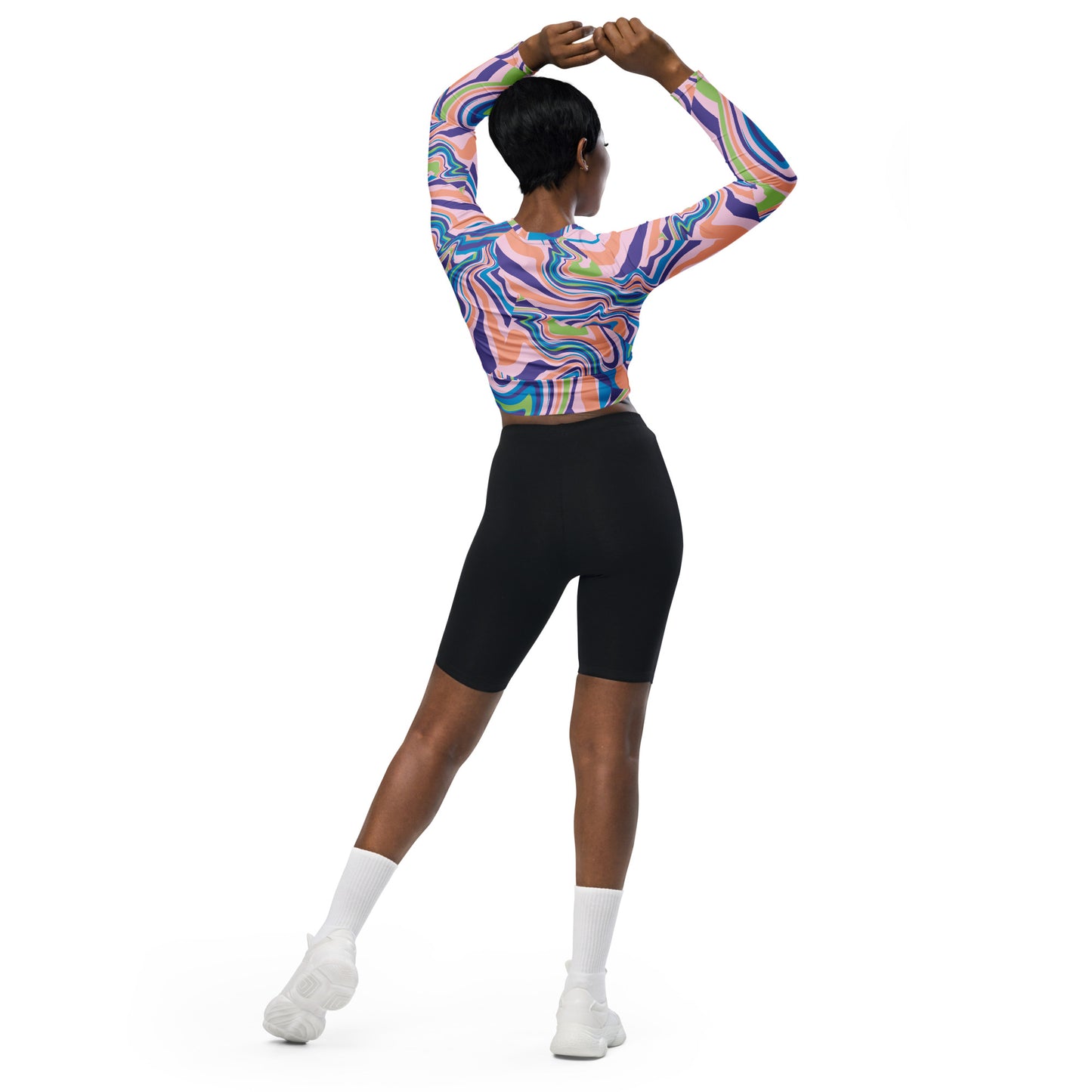 Regular 2XS-XL & Plus Size 2XL-6XL  Recycled long-sleeve crop top  Multi Color