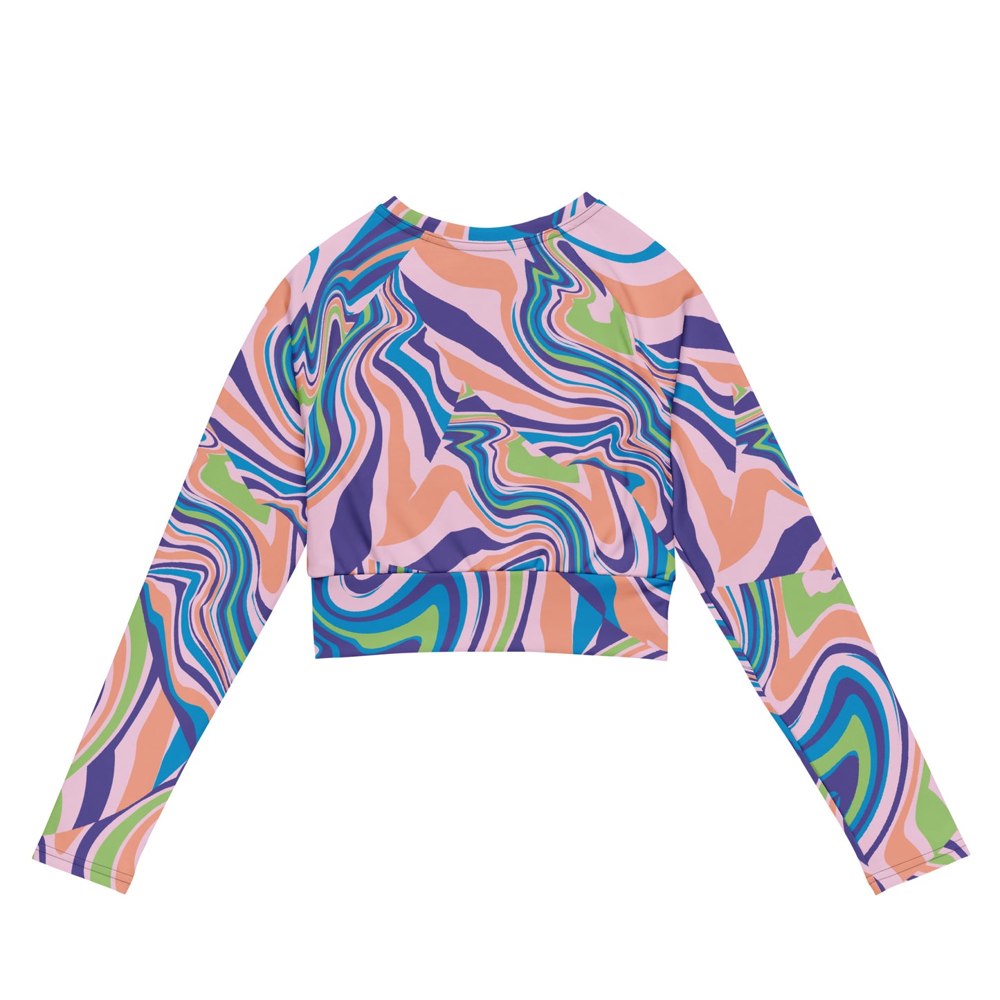 Regular 2XS-XL & Plus Size 2XL-6XL  Recycled long-sleeve crop top  Multi Color