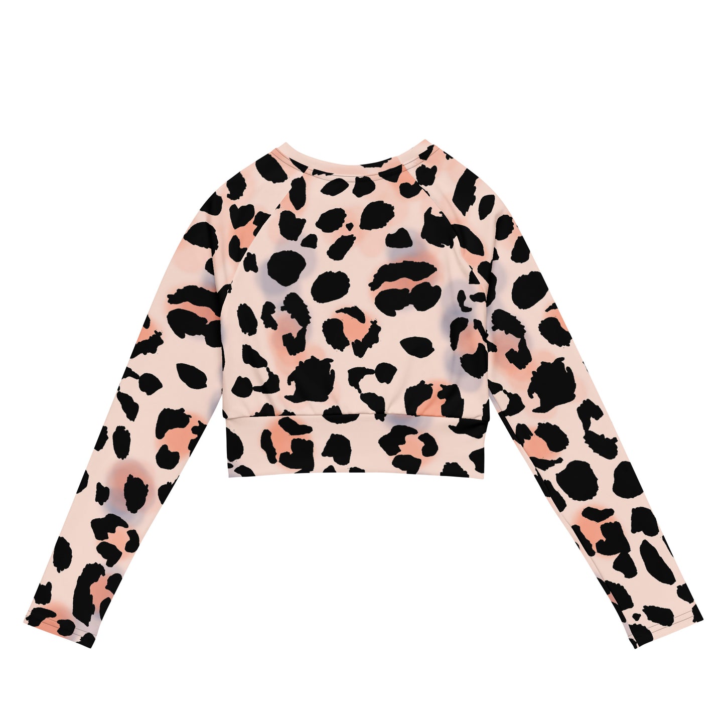 Plus Size Recycled long-sleeve crop top  Pink/Black Leopard 2XS-6XL