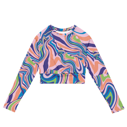 Regular 2XS-XL & Plus Size 2XL-6XL  Recycled long-sleeve crop top  Multi Color