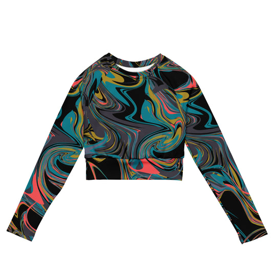 Recycled long-sleeve crop top