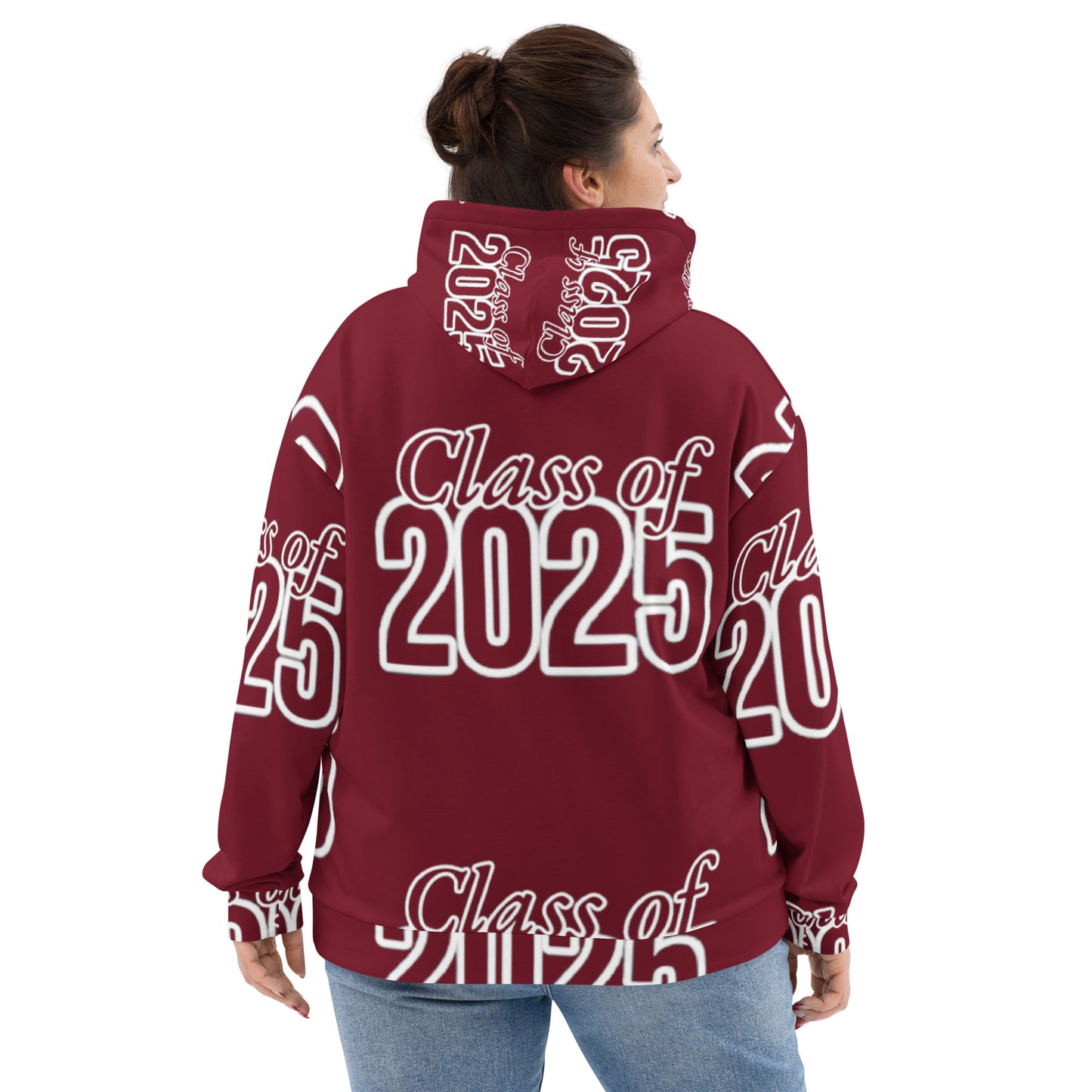 "Class of 2025" Grad Year Hoodie - Burgundy - Unisex Sizes XS - 3XL