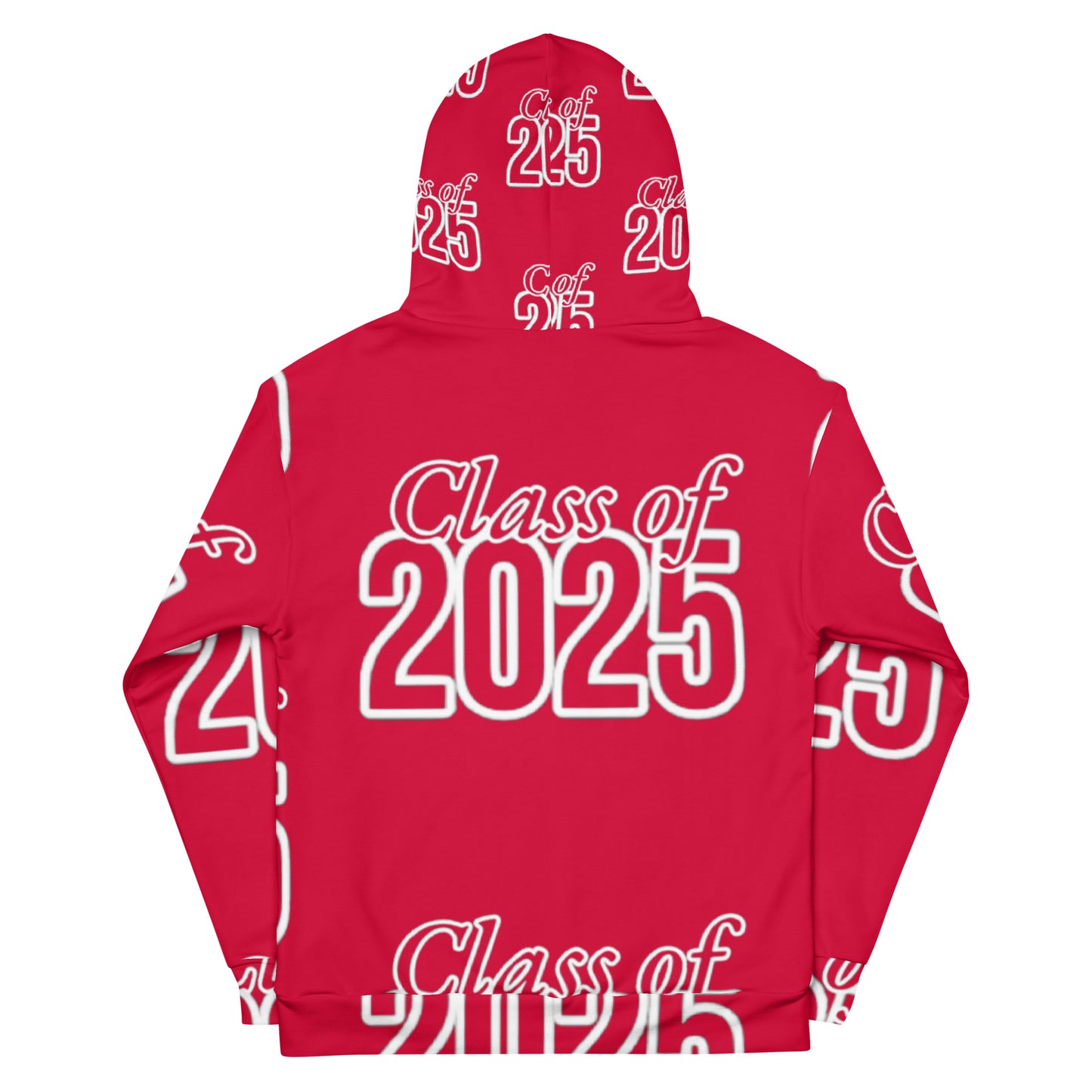 "Class of 2025" Grad Year Hoodie -Crimson - Unisex Sizes XS - 3XL