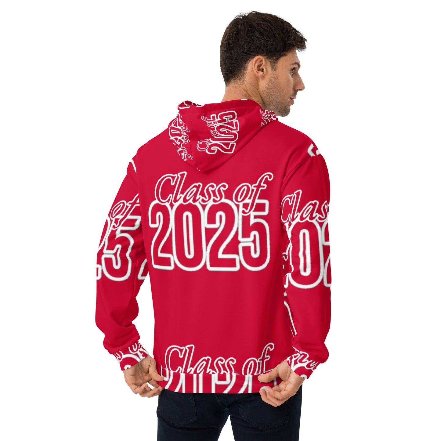 "Class of 2025" Grad Year Hoodie -Crimson - Unisex Sizes XS - 3XL