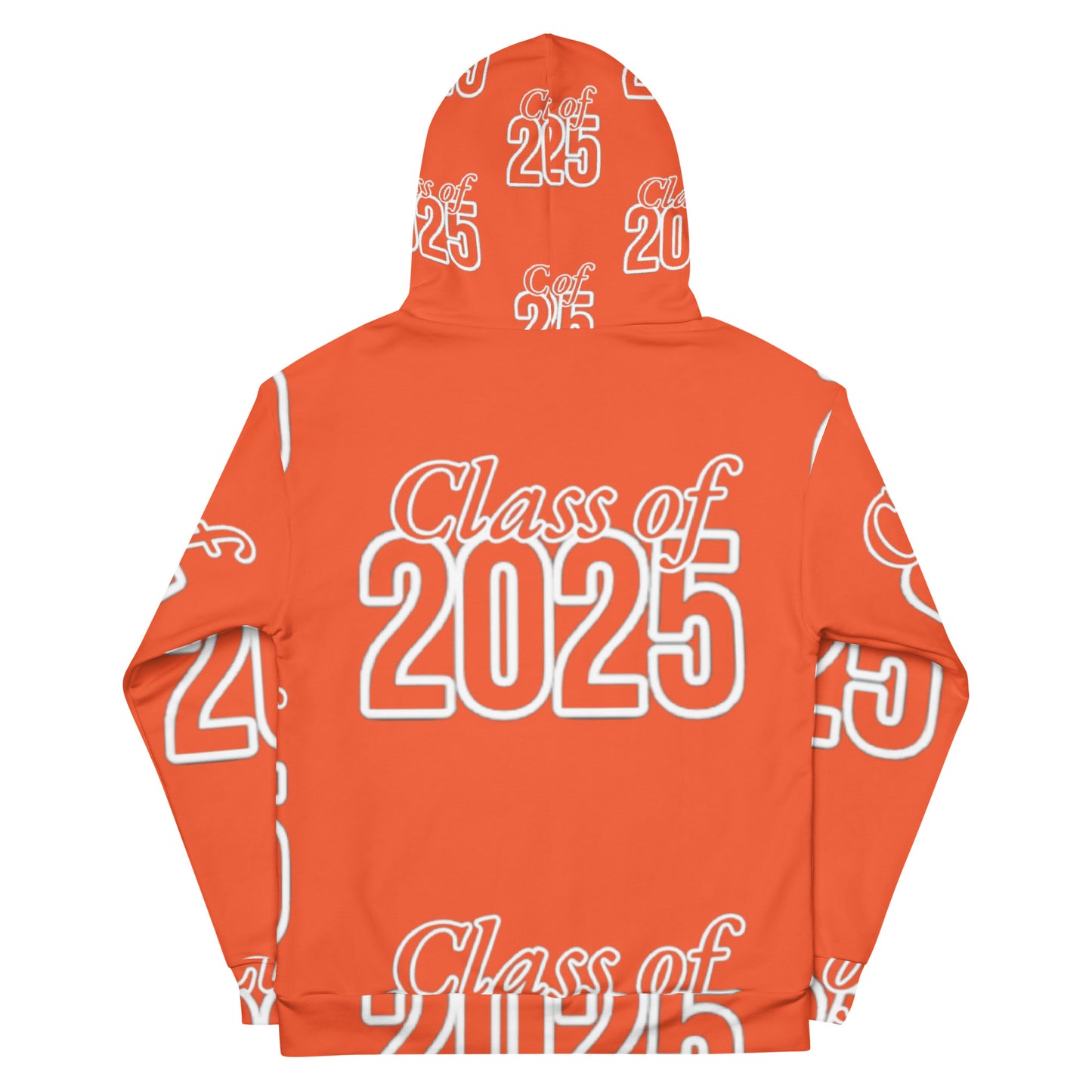 "Class of 2025" Grad Year Hoodie -Outrageous Orange - Unisex Sizes XS - 3XL