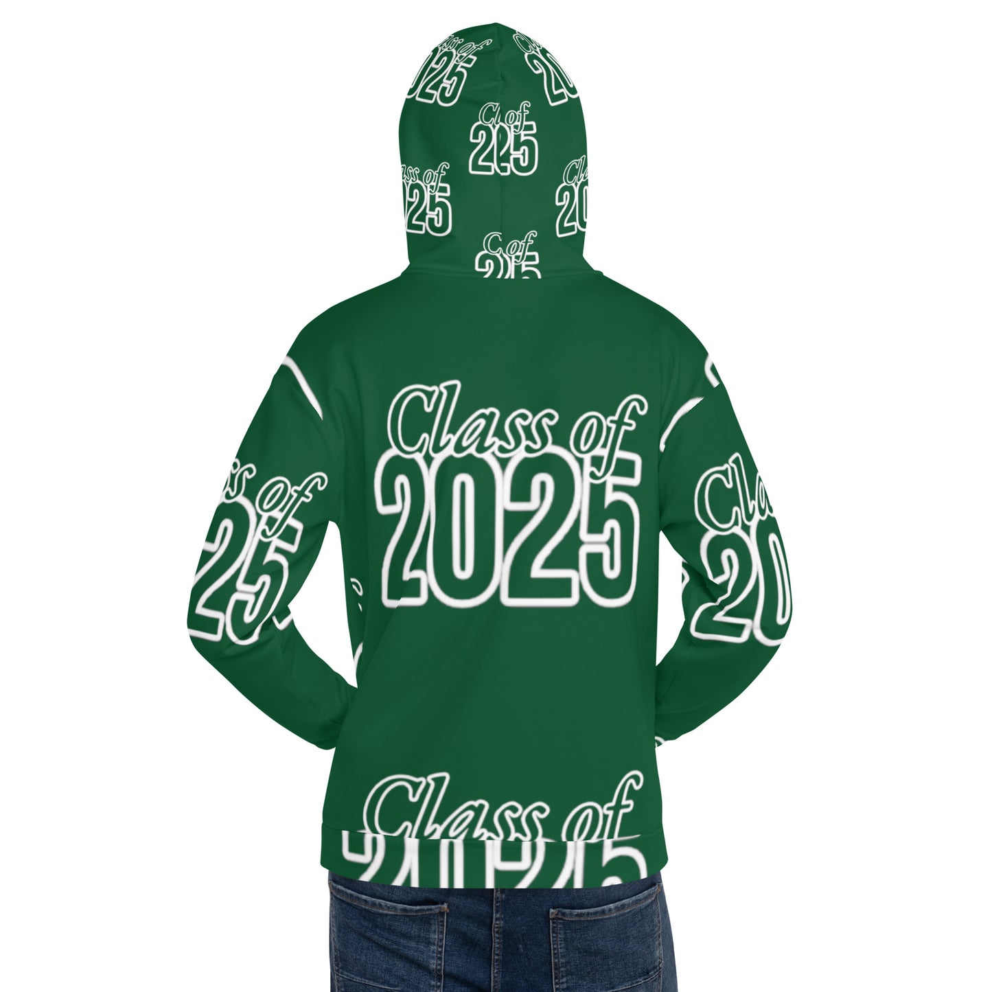 "Class of 2025" Grad Year Hoodie -Forest Green - Unisex Sizes XS - 3XL