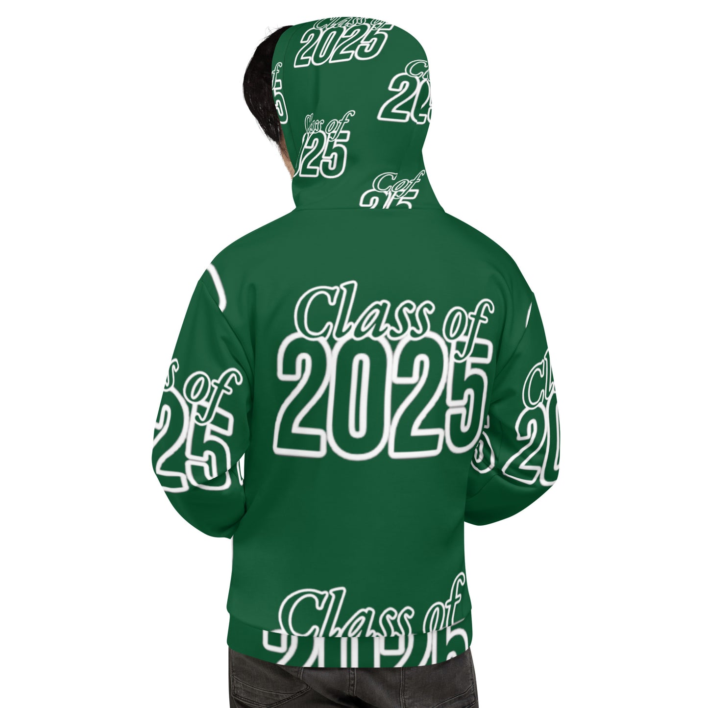 "Class of 2025" Grad Year Hoodie -Forest Green - Unisex Sizes XS - 3XL