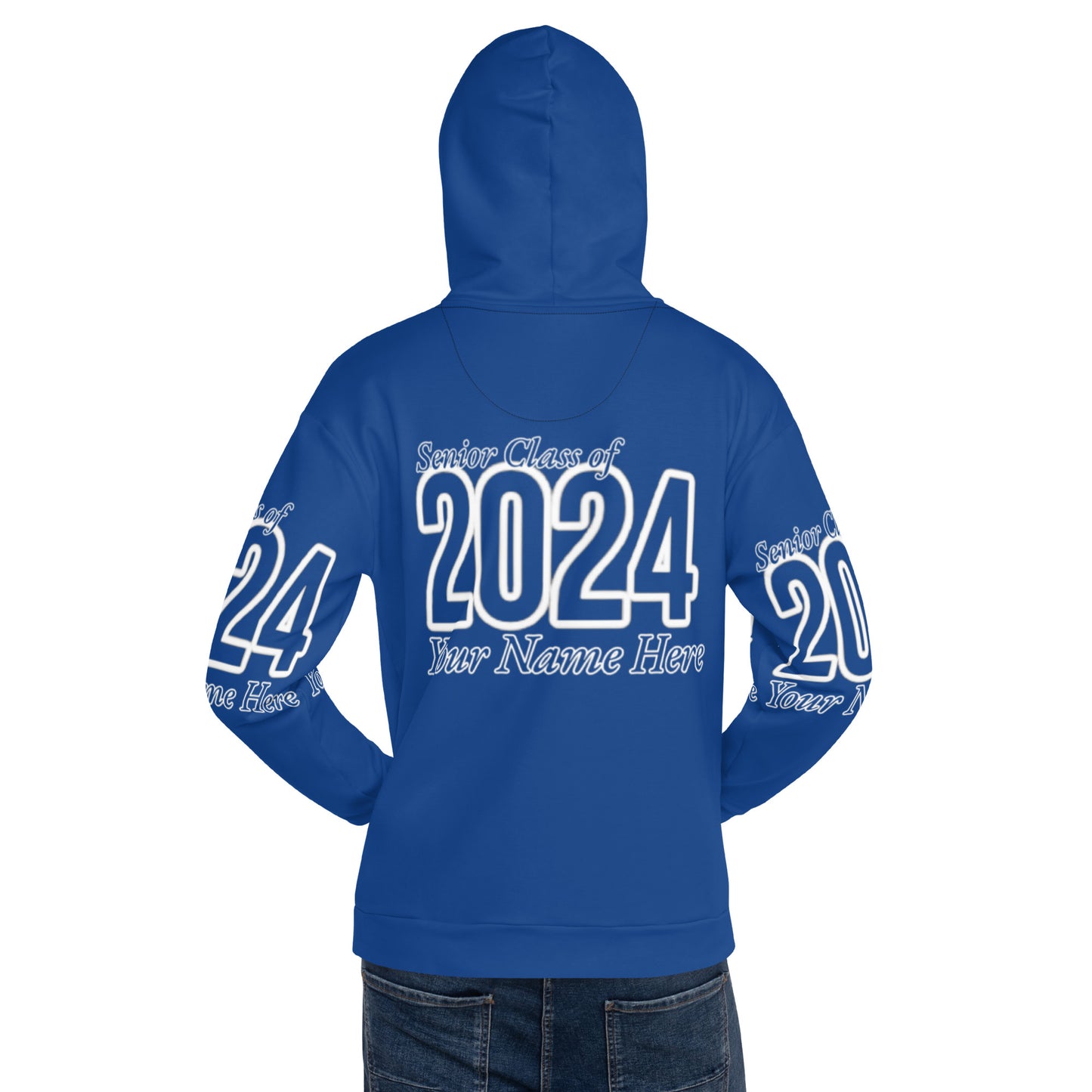 🎓Senior Class of 2024- Personalized 🎓 Unisex Hoodie - Dark Cerulean Blue Size XS-3XL 🎓