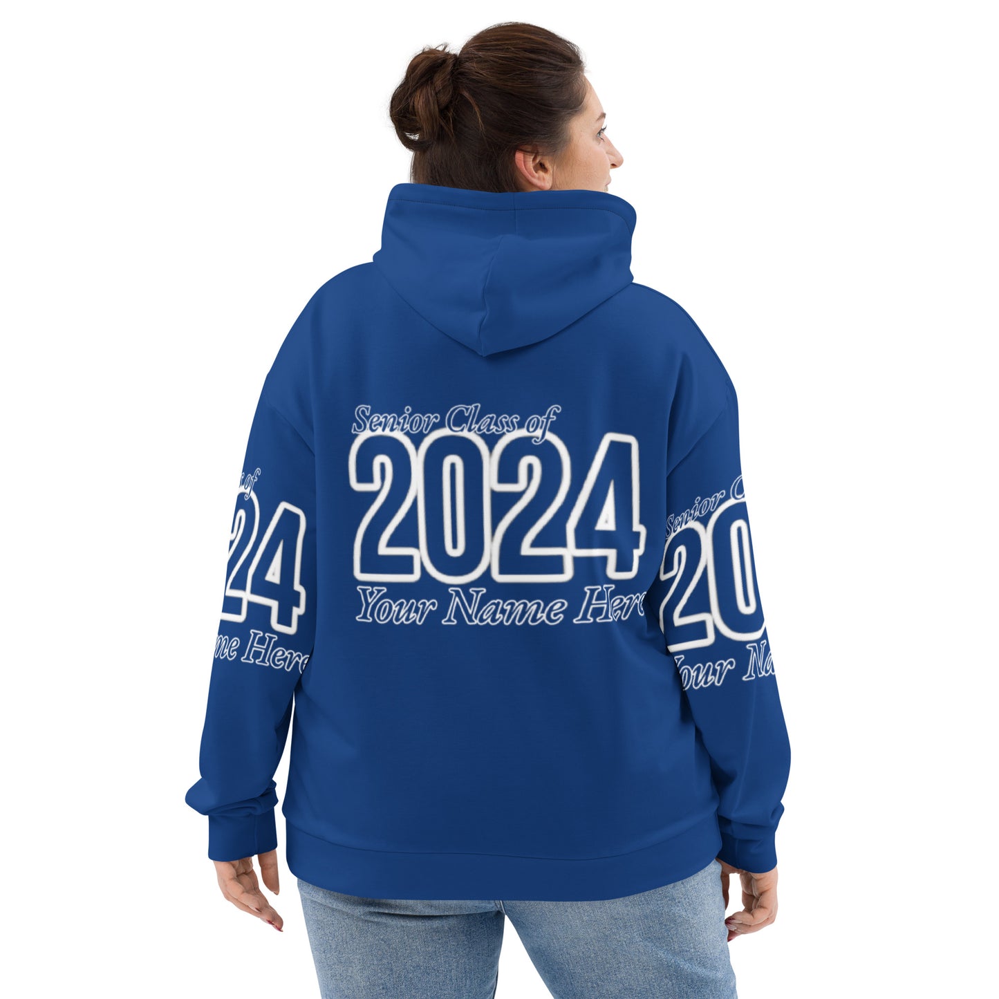 🎓Senior Class of 2024- Personalized 🎓 Unisex Hoodie - Dark Cerulean Blue Size XS-3XL 🎓