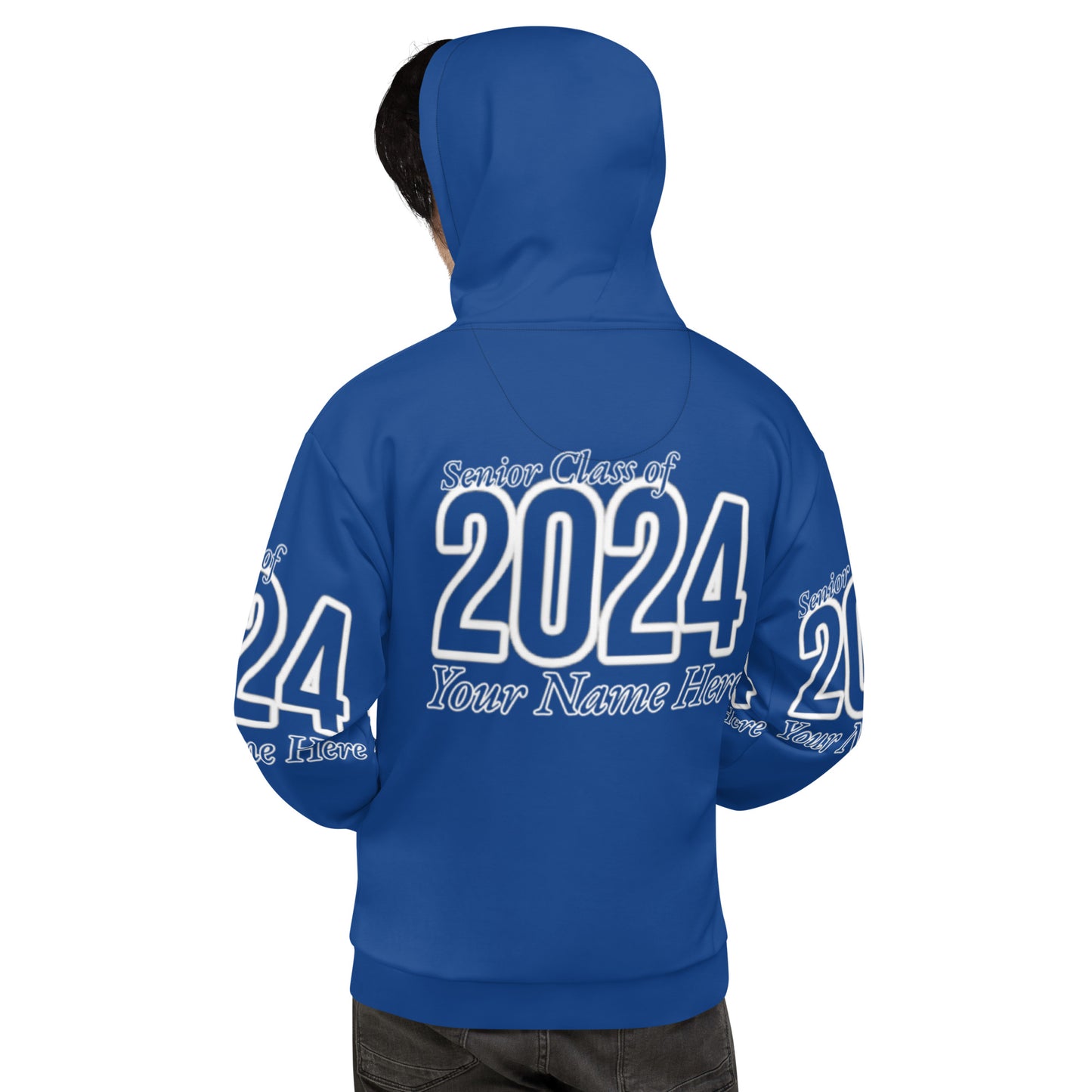 🎓Senior Class of 2024- Personalized 🎓 Unisex Hoodie - Dark Cerulean Blue Size XS-3XL 🎓