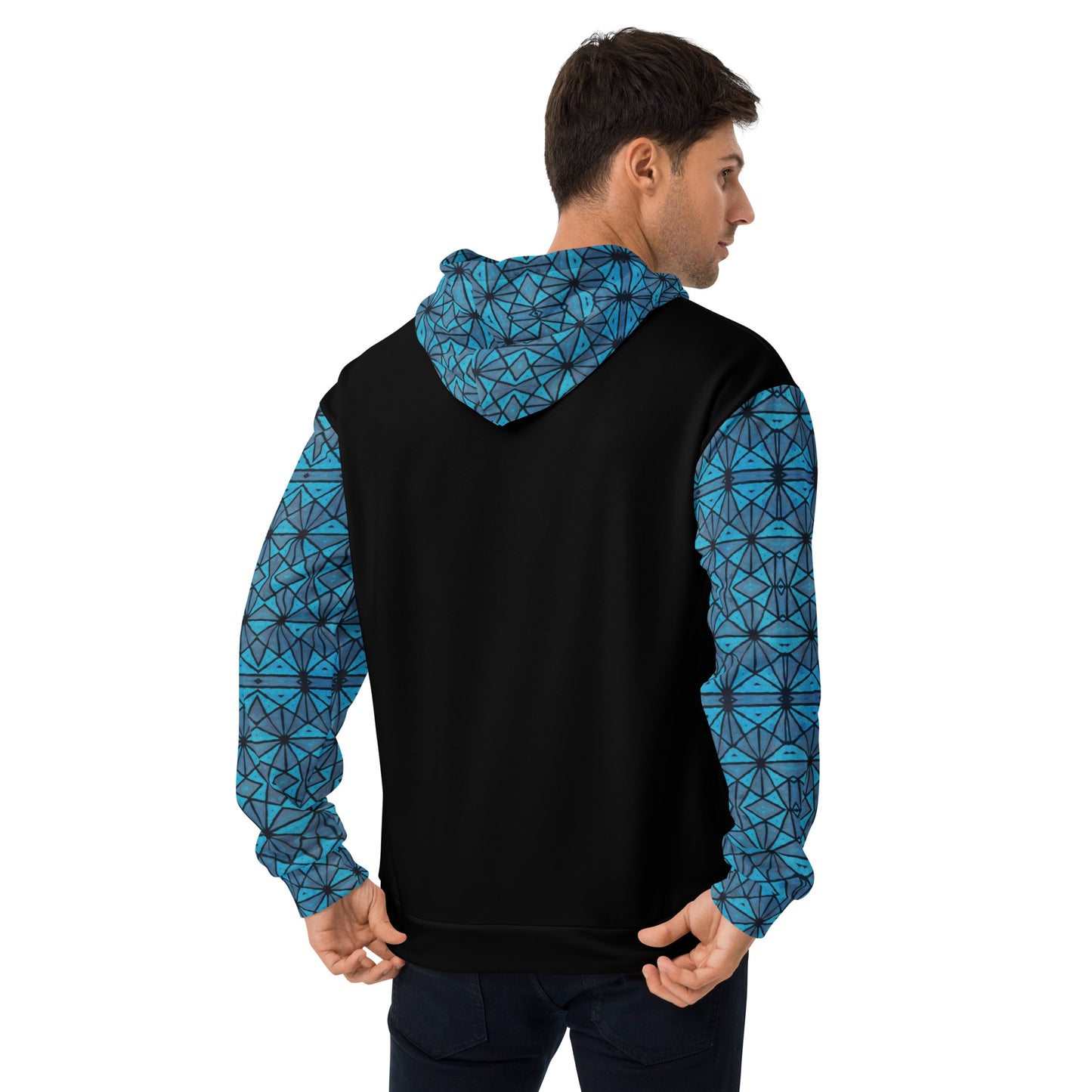 Blue African Print Unisex Hoodie