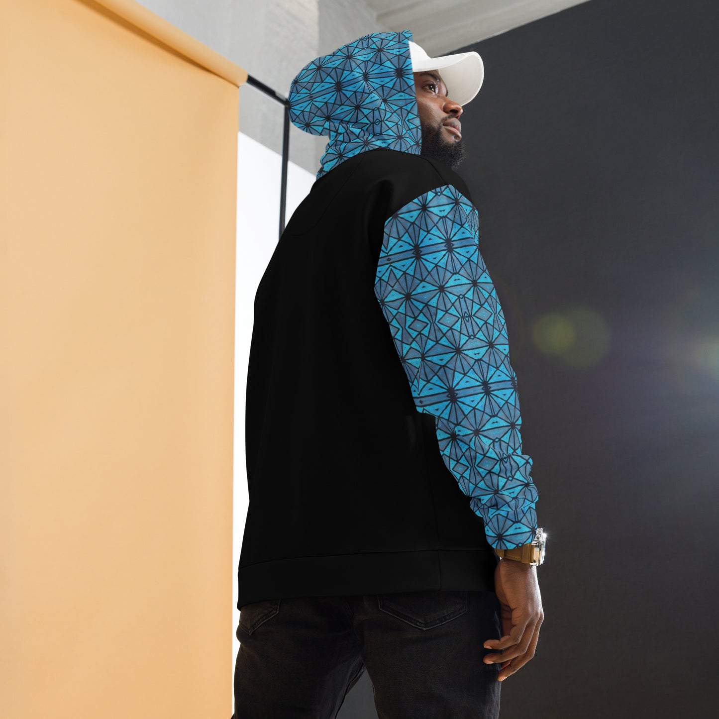 Blue African Print Unisex Hoodie