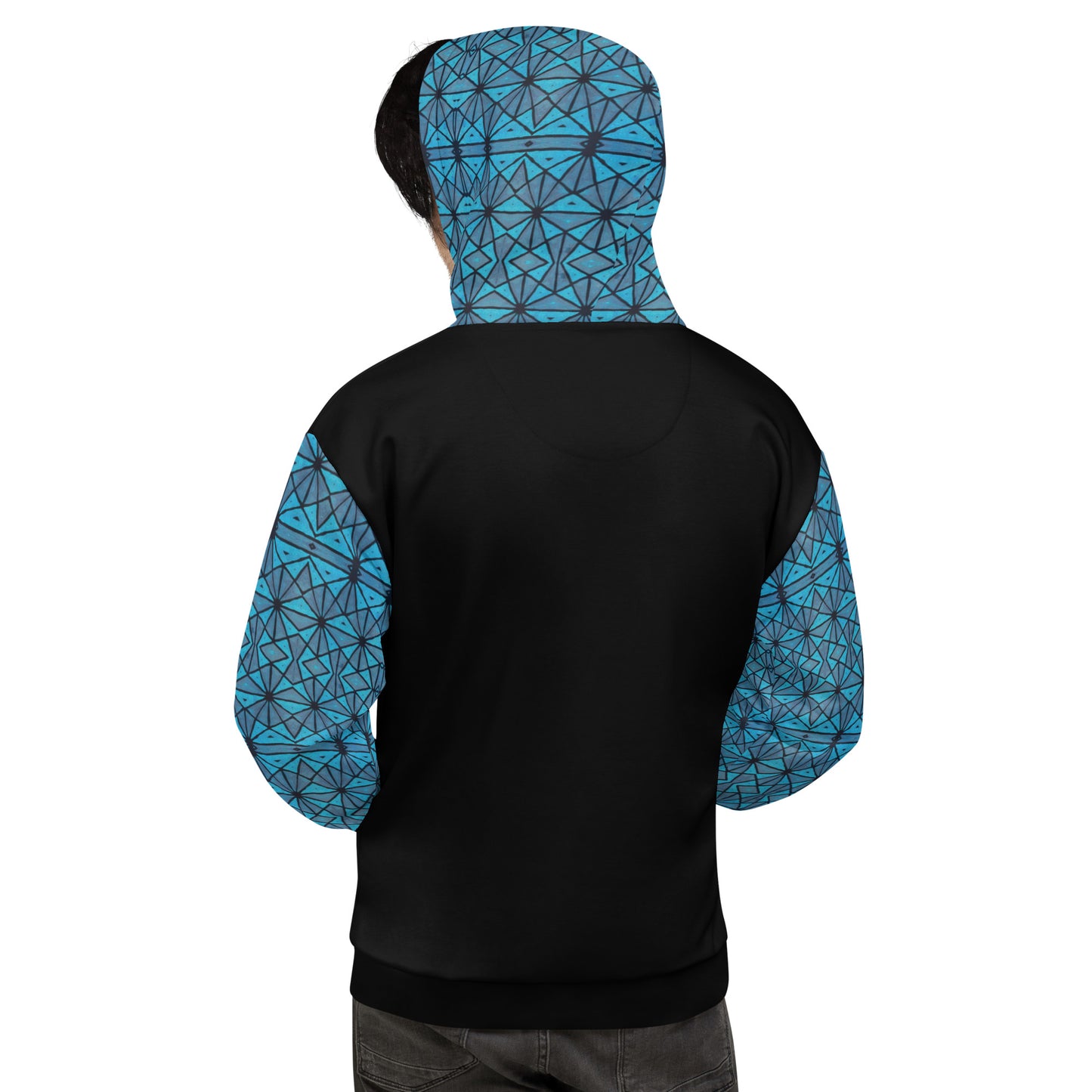 Blue African Print Unisex Hoodie