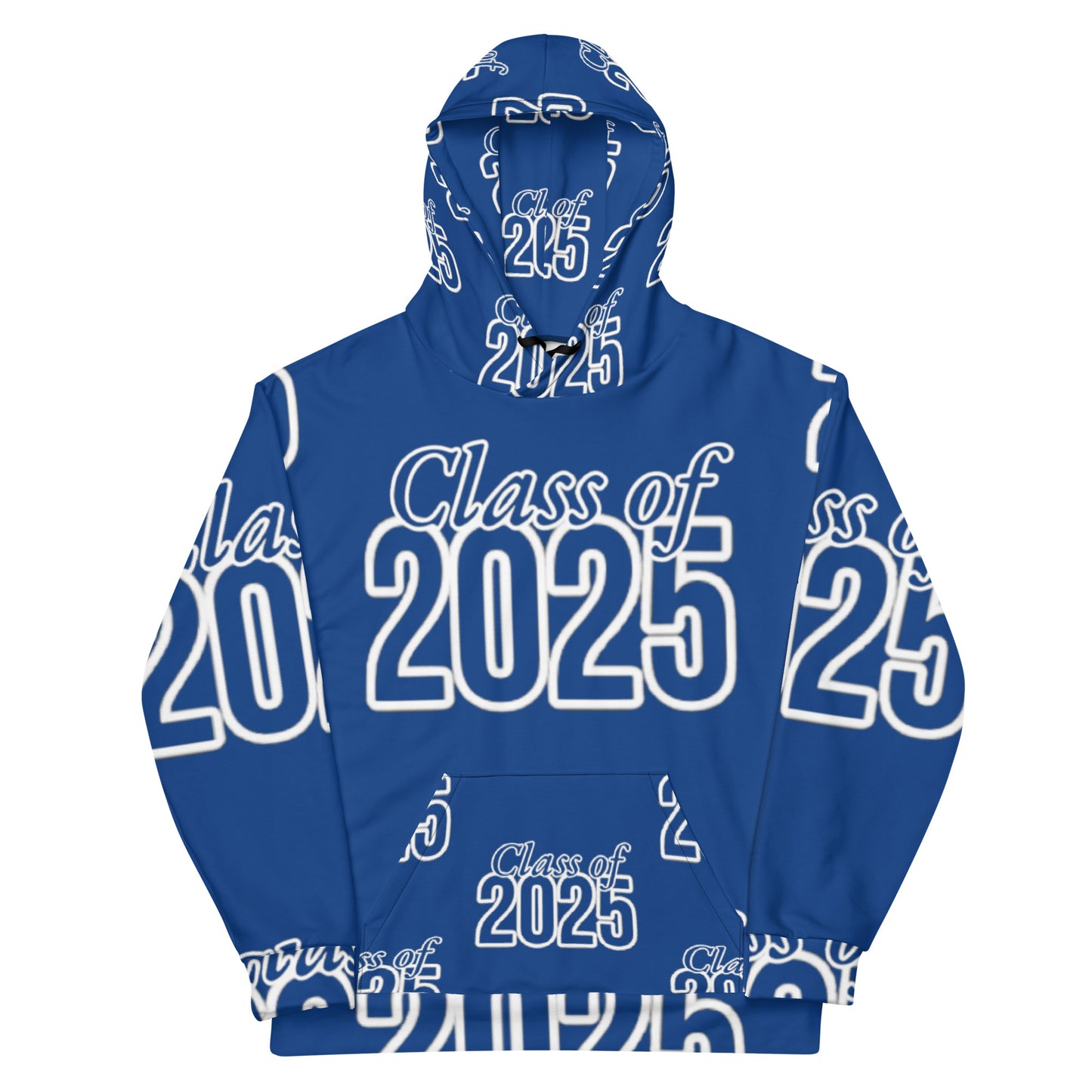 "Class of 2025" Grad Year Hoodie - Dark Cerulean (Blue) - Unisex Sizes XS - 3XL