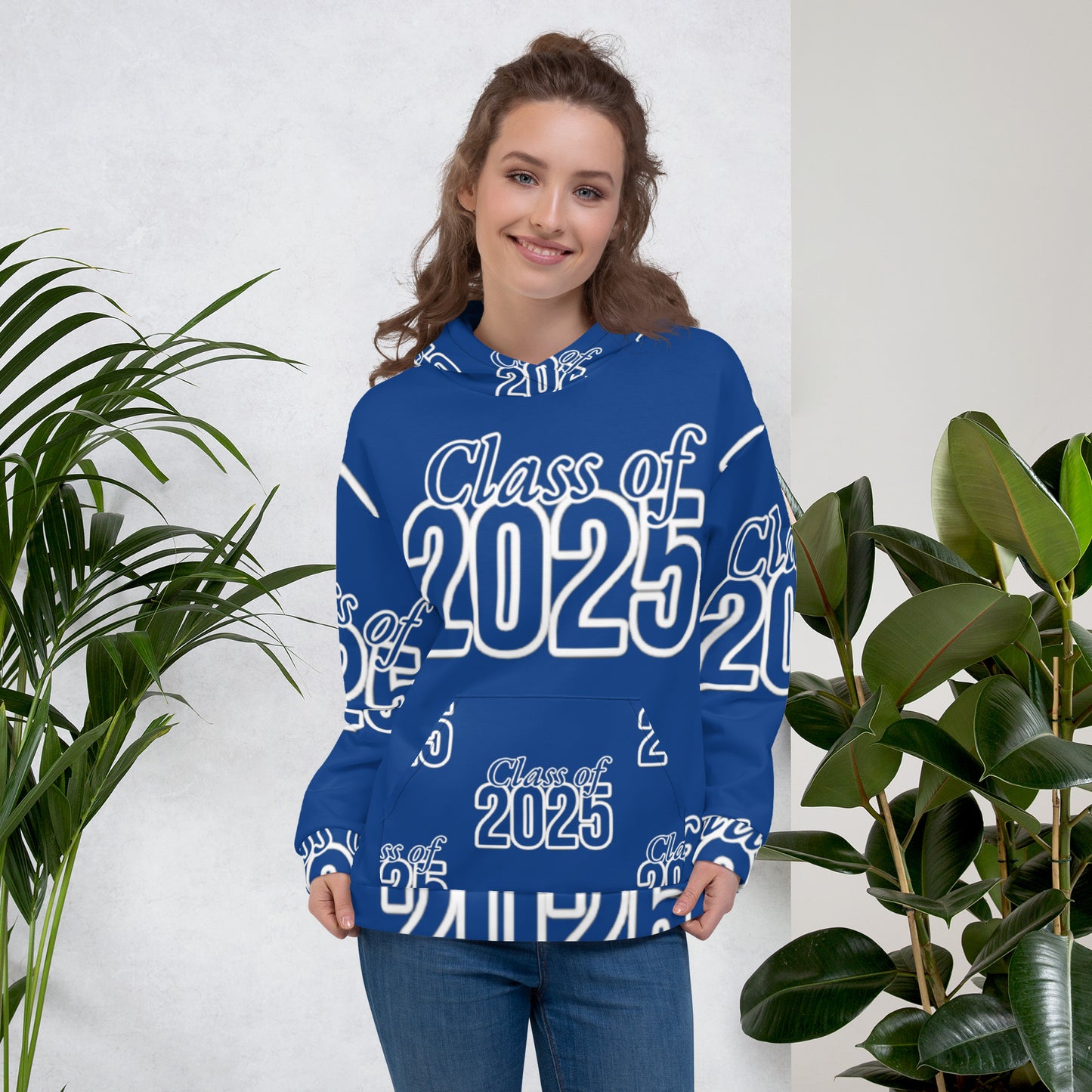 "Class of 2025" Grad Year Hoodie - Dark Cerulean (Blue) - Unisex Sizes XS - 3XL