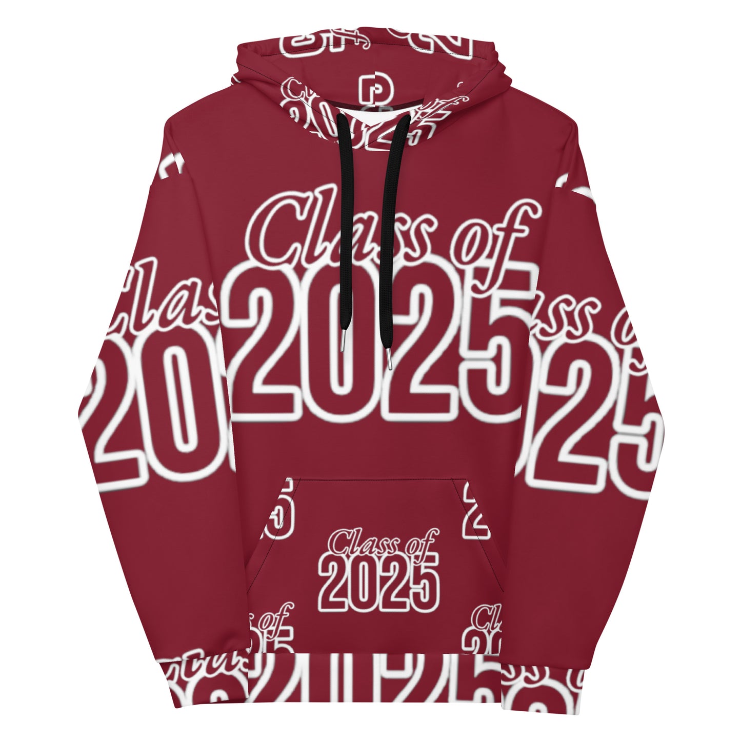 "Class of 2025" Grad Year Hoodie - Burgundy - Unisex Sizes XS - 3XL