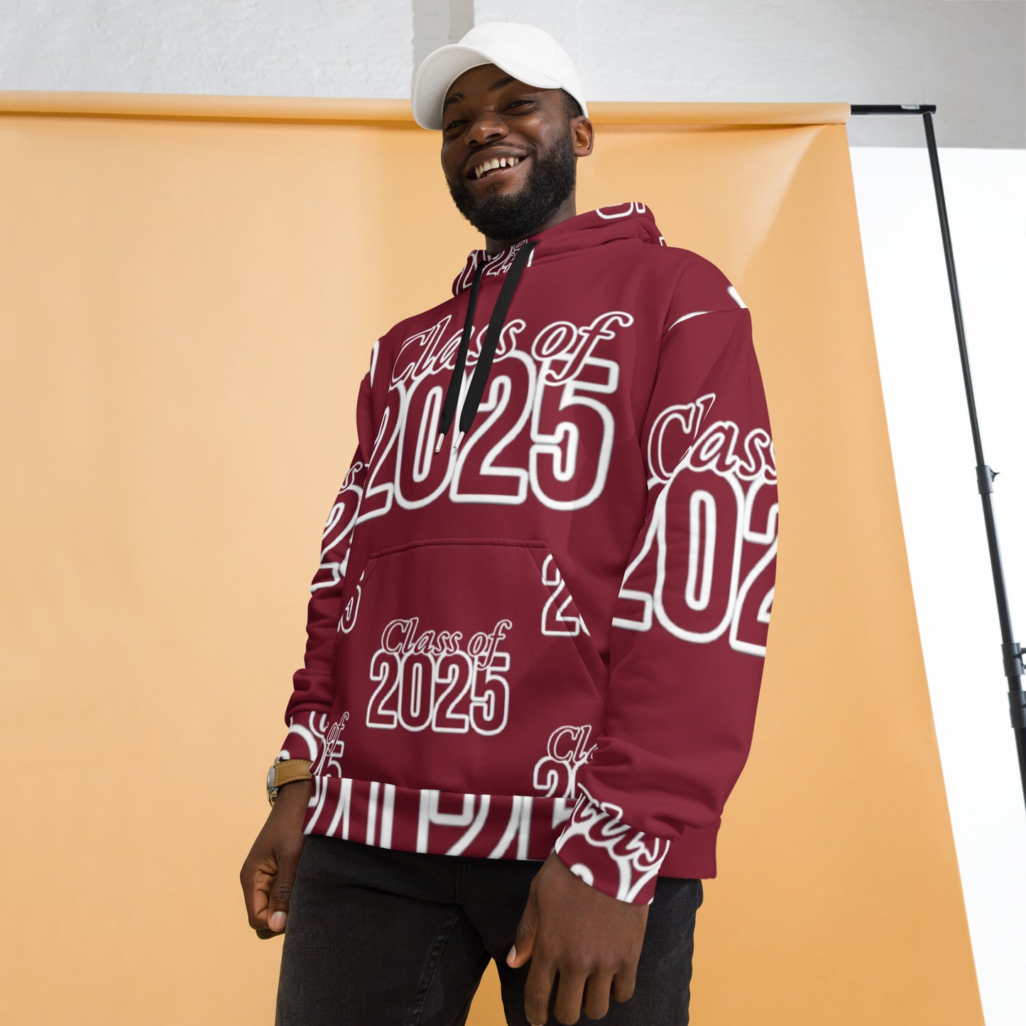 "Class of 2025" Grad Year Hoodie - Burgundy - Unisex Sizes XS - 3XL