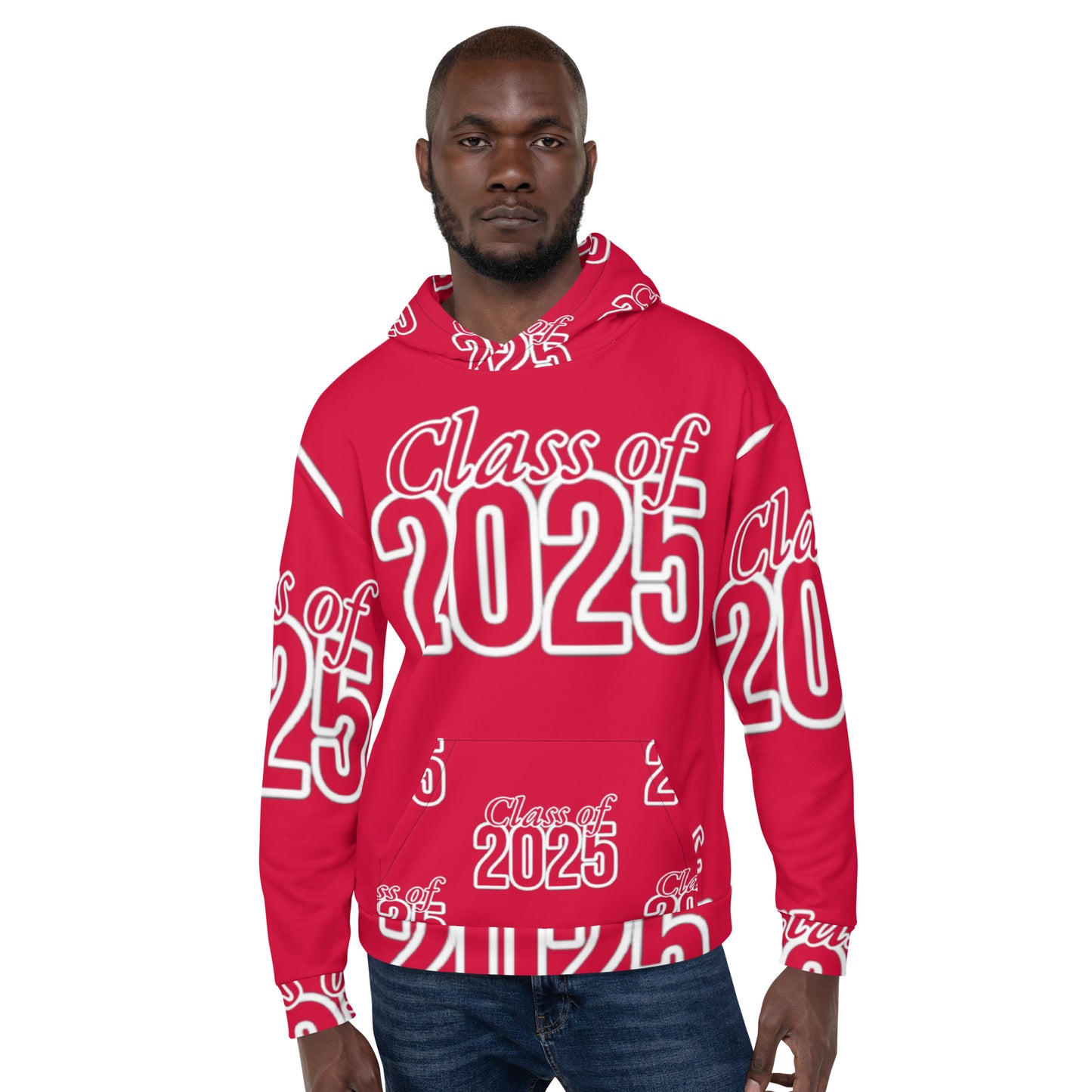 "Class of 2025" Grad Year Hoodie -Crimson - Unisex Sizes XS - 3XL