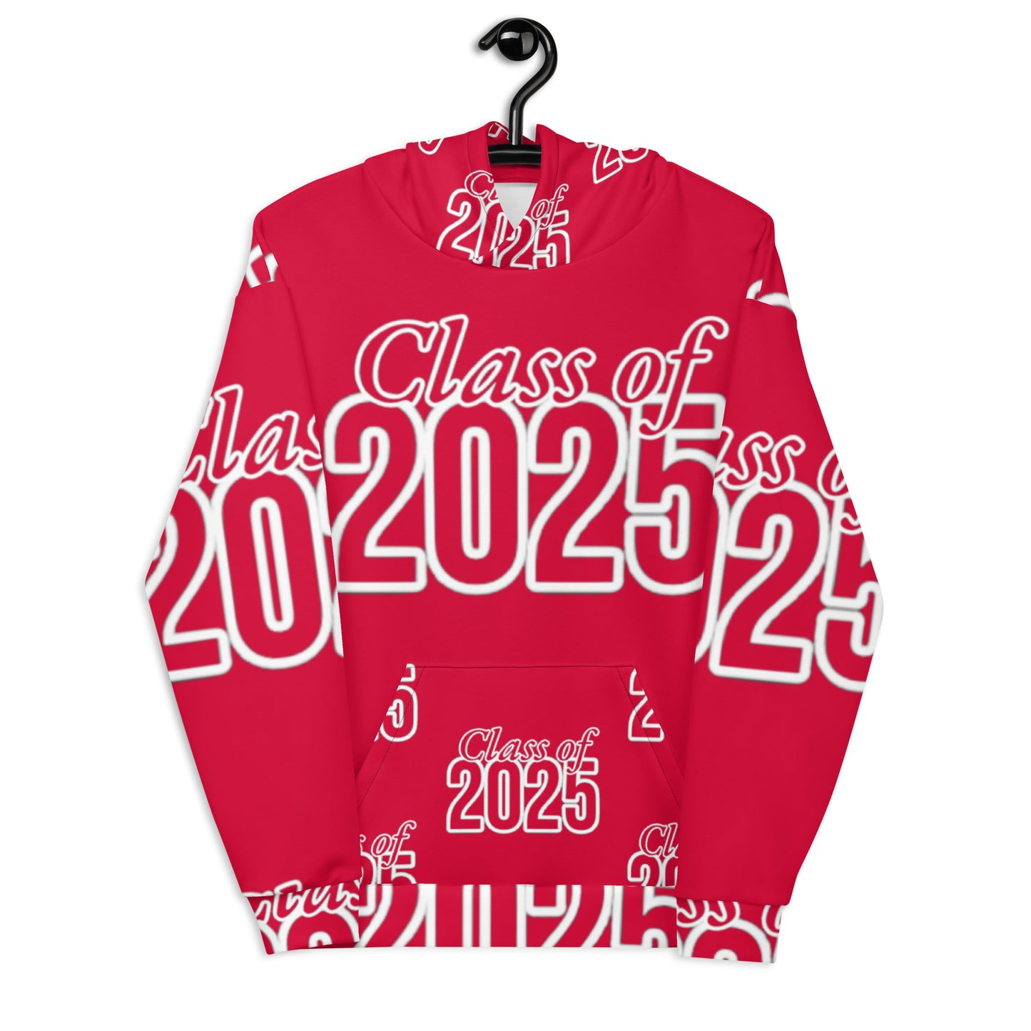 "Class of 2025" Grad Year Hoodie -Crimson - Unisex Sizes XS - 3XL