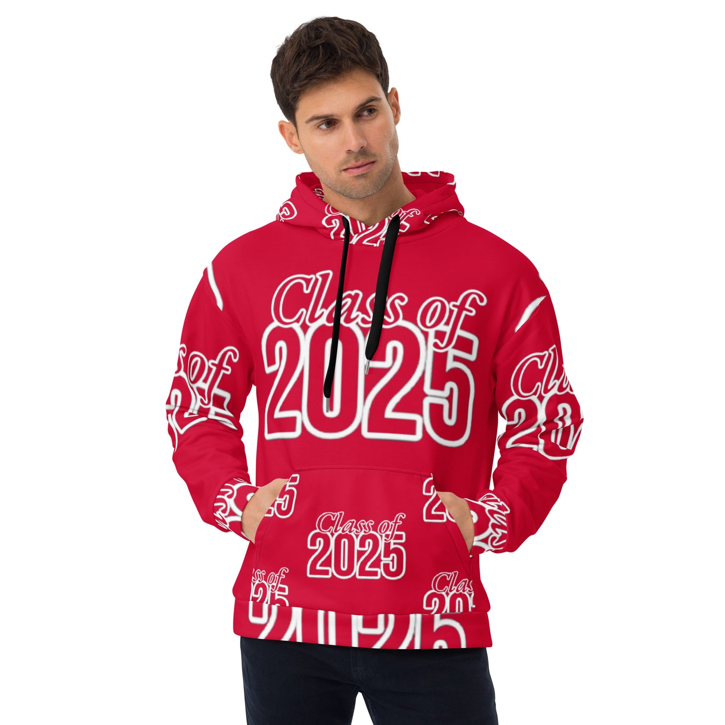 "Class of 2025" Grad Year Hoodie -Crimson - Unisex Sizes XS - 3XL