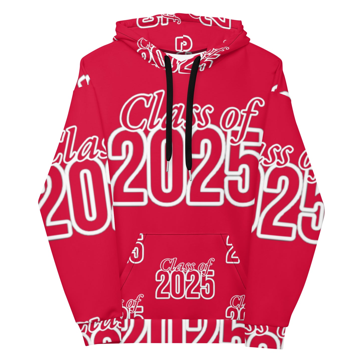 "Class of 2025" Grad Year Hoodie -Crimson - Unisex Sizes XS - 3XL