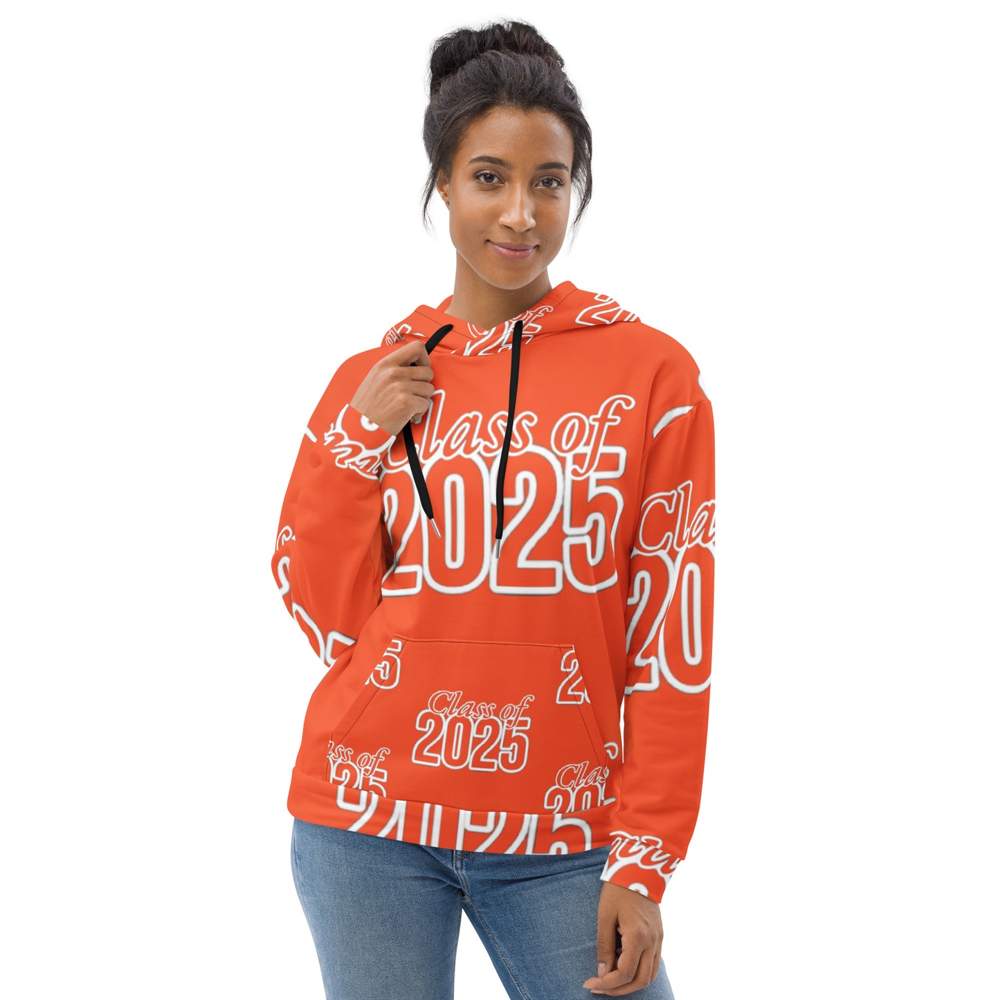 "Class of 2025" Grad Year Hoodie -Outrageous Orange - Unisex Sizes XS - 3XL