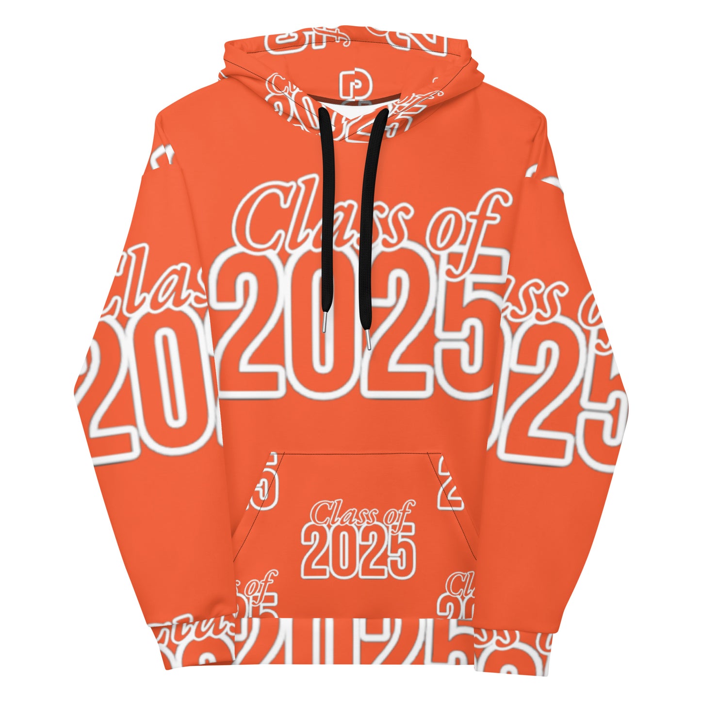 "Class of 2025" Grad Year Hoodie -Outrageous Orange - Unisex Sizes XS - 3XL