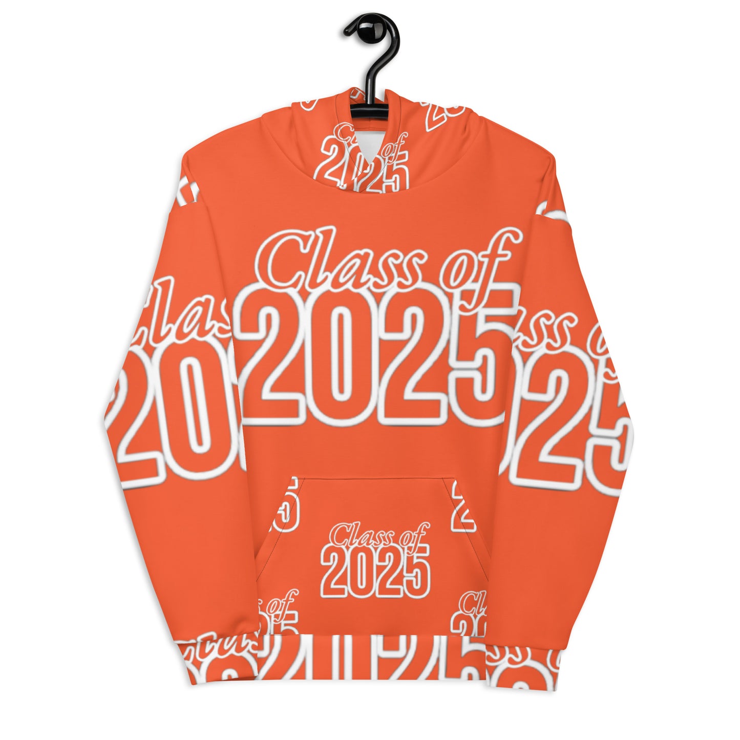 "Class of 2025" Grad Year Hoodie -Outrageous Orange - Unisex Sizes XS - 3XL