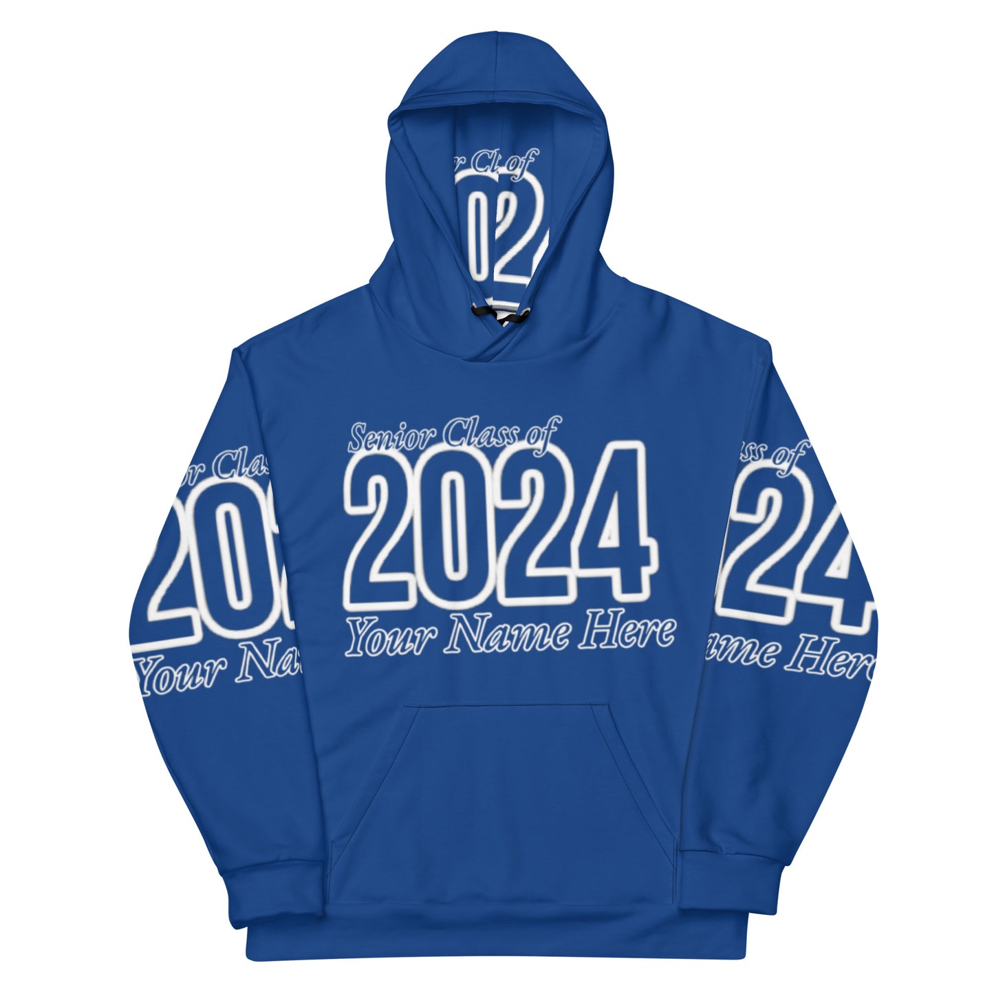 🎓Senior Class of 2024- Personalized 🎓 Unisex Hoodie - Dark Cerulean Blue Size XS-3XL 🎓