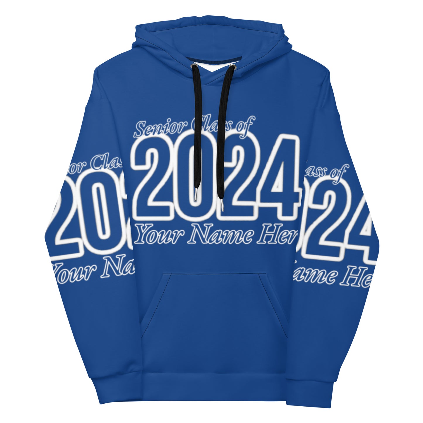 🎓Senior Class of 2024- Personalized 🎓 Unisex Hoodie - Dark Cerulean Blue Size XS-3XL 🎓