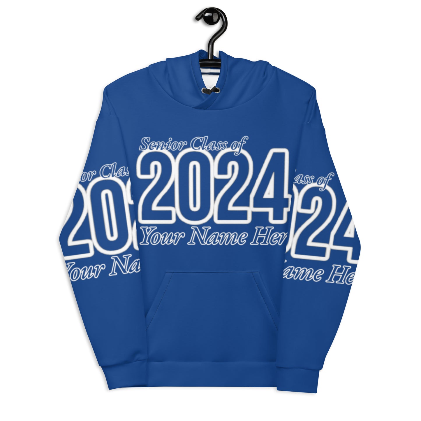 🎓Senior Class of 2024- Personalized 🎓 Unisex Hoodie - Dark Cerulean Blue Size XS-3XL 🎓