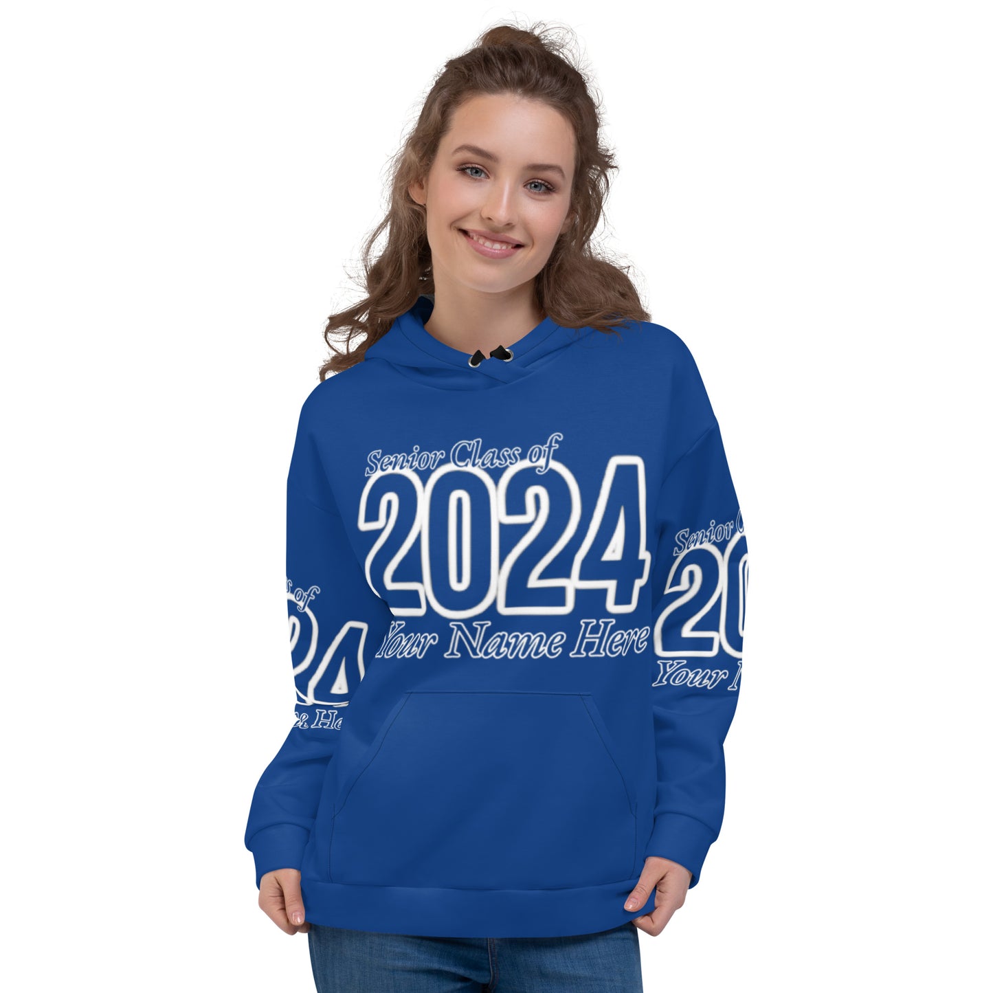 🎓Senior Class of 2024- Personalized 🎓 Unisex Hoodie - Dark Cerulean Blue Size XS-3XL 🎓