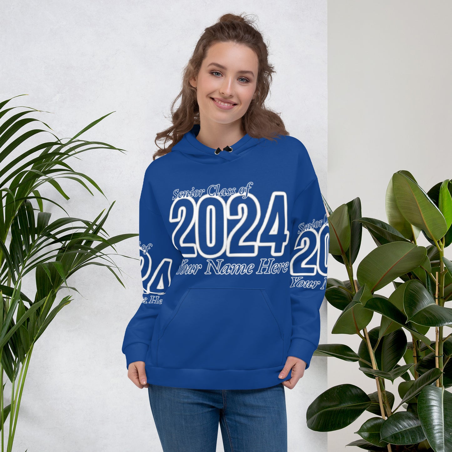 🎓Senior Class of 2024- Personalized 🎓 Unisex Hoodie - Dark Cerulean Blue Size XS-3XL 🎓