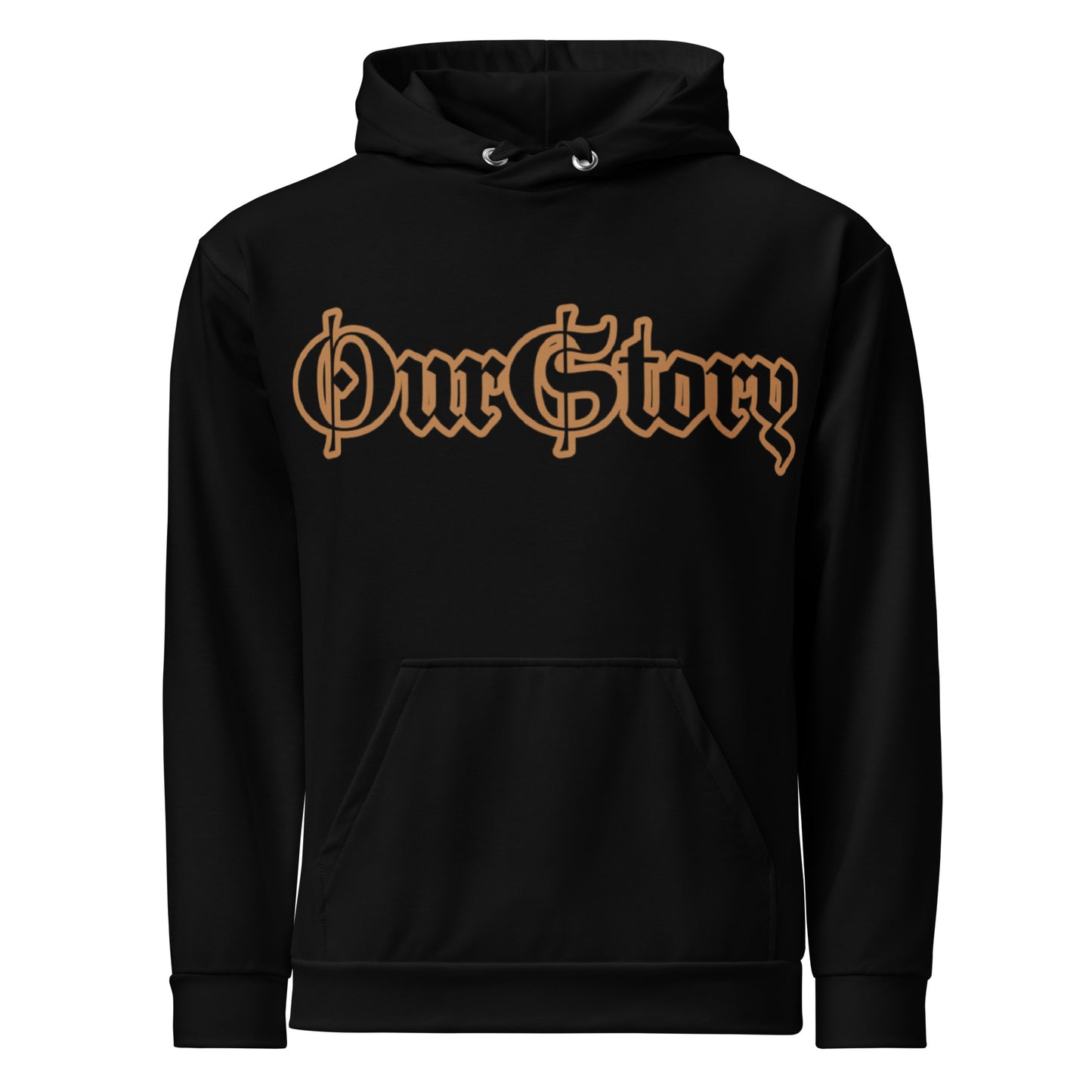 "OurStory" Black & Gold Graphic HOODIE -Matches ALL African Gold & Black Prints African