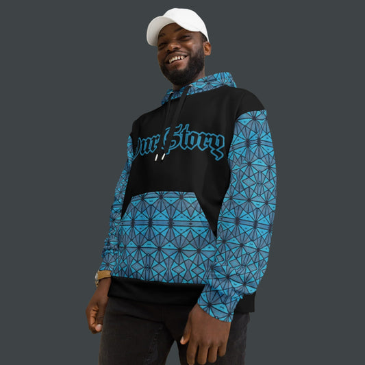 Blue African Print Unisex Hoodie