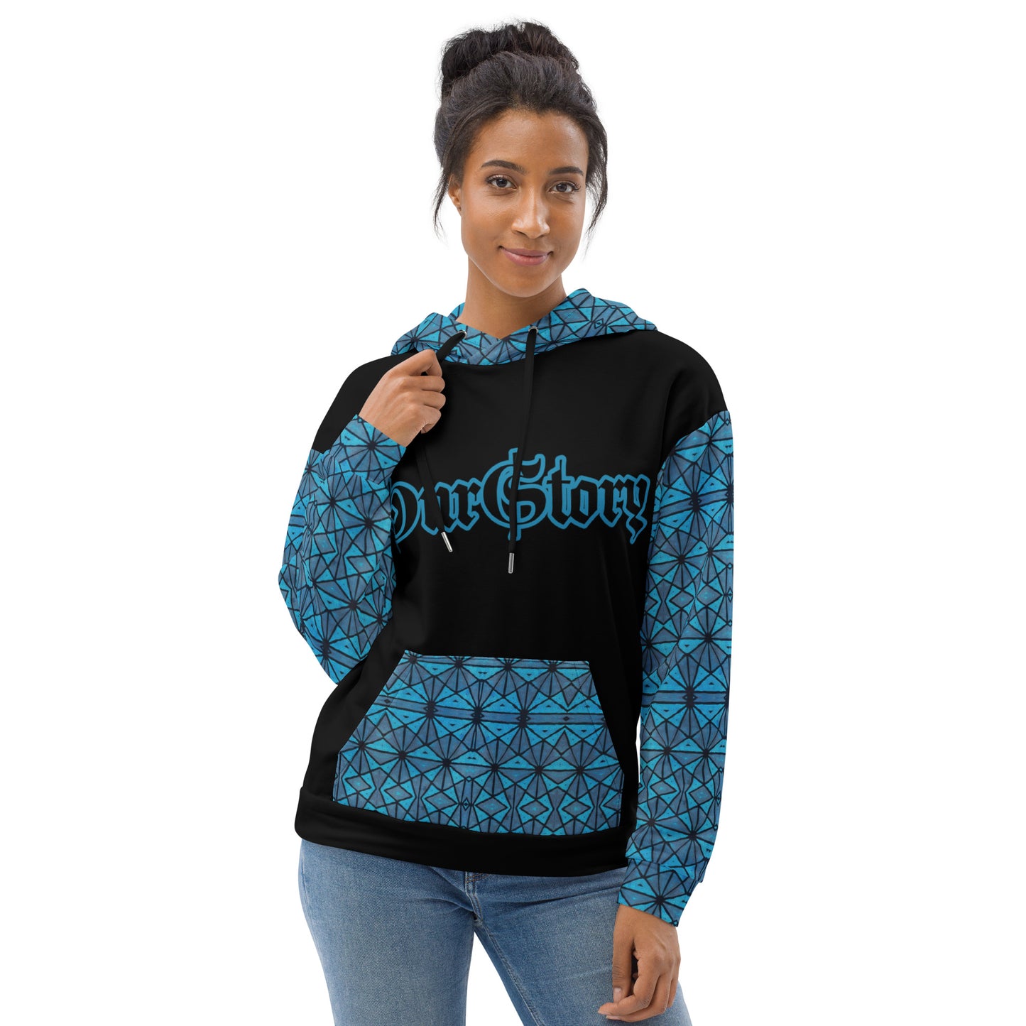 Blue African Print Unisex Hoodie