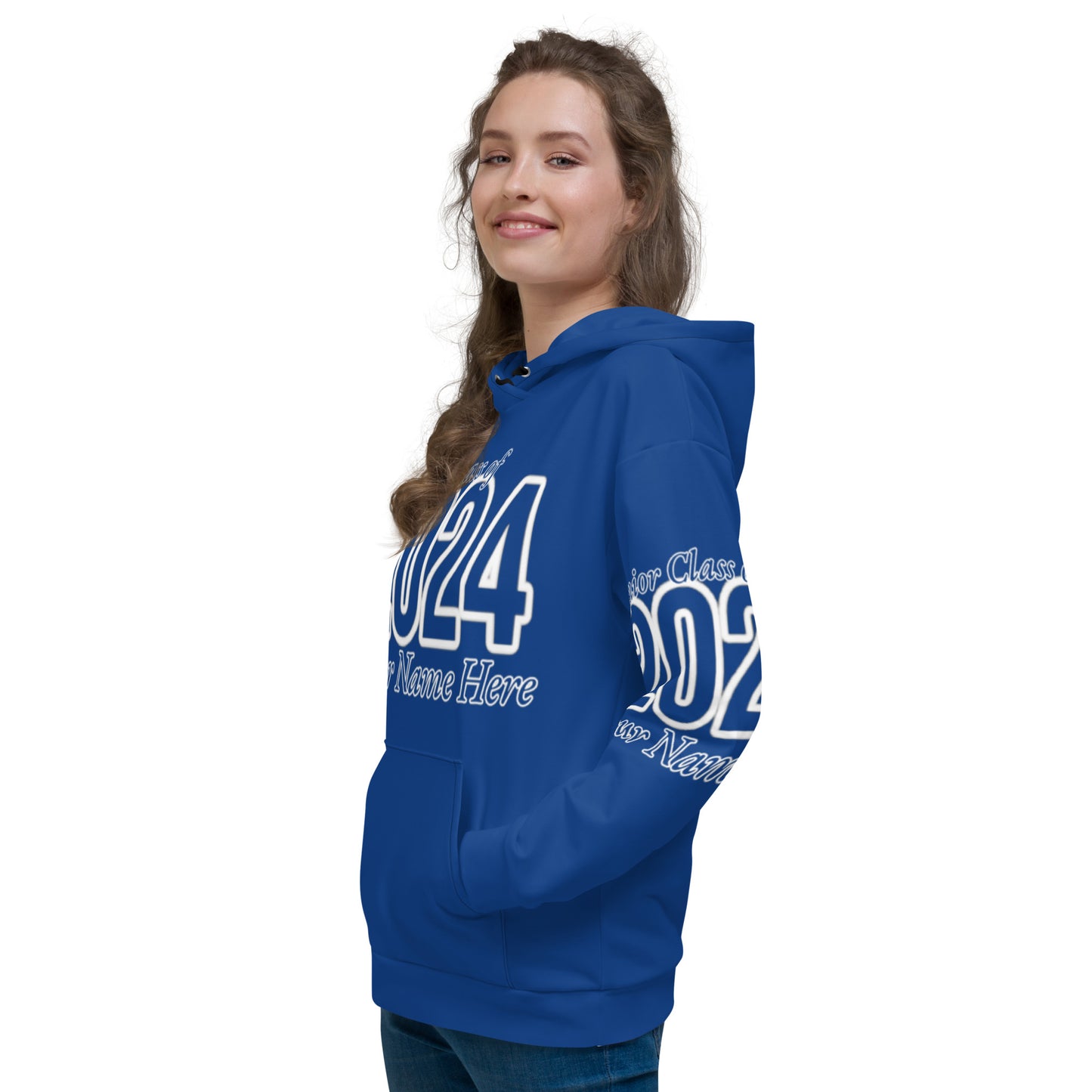 🎓Senior Class of 2024- Personalized 🎓 Unisex Hoodie - Dark Cerulean Blue Size XS-3XL 🎓